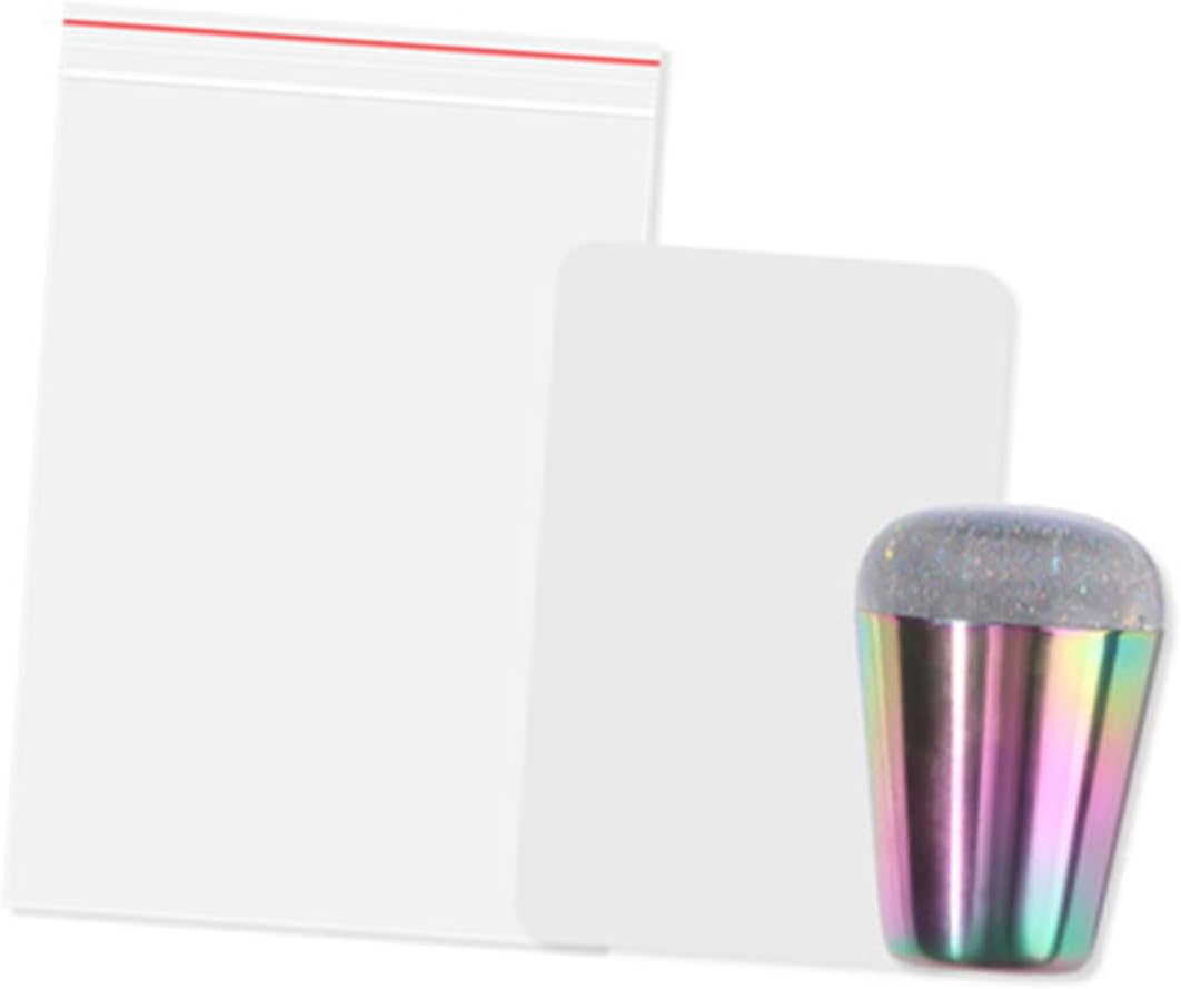 DEARMAMY Silicone Nail Art Stamper with Iridescent Handle Transparent Jelly Manicure Stamping Tool for Easy Nail Designs Durable for Long Term Use image number 2