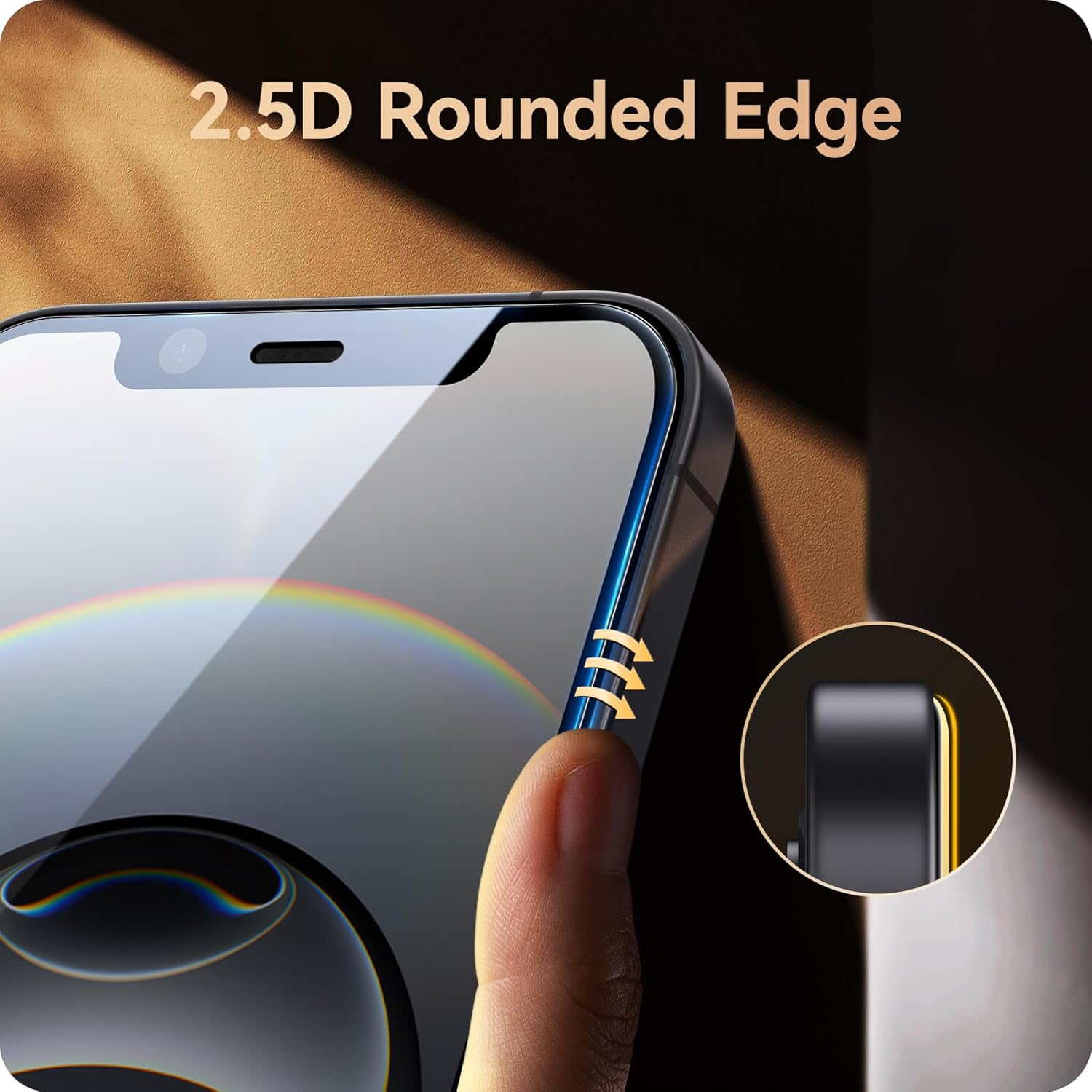 NIMASO for Iphone 16E/14/13/13 Pro Screen Protector Privacy, 2 Pack 9H Hardness Anti-Spy Tempered Glass, Military Grade Shatterproof, Anti-Scratch, with Easy Installation Kit(6.1 Inches) image number 1