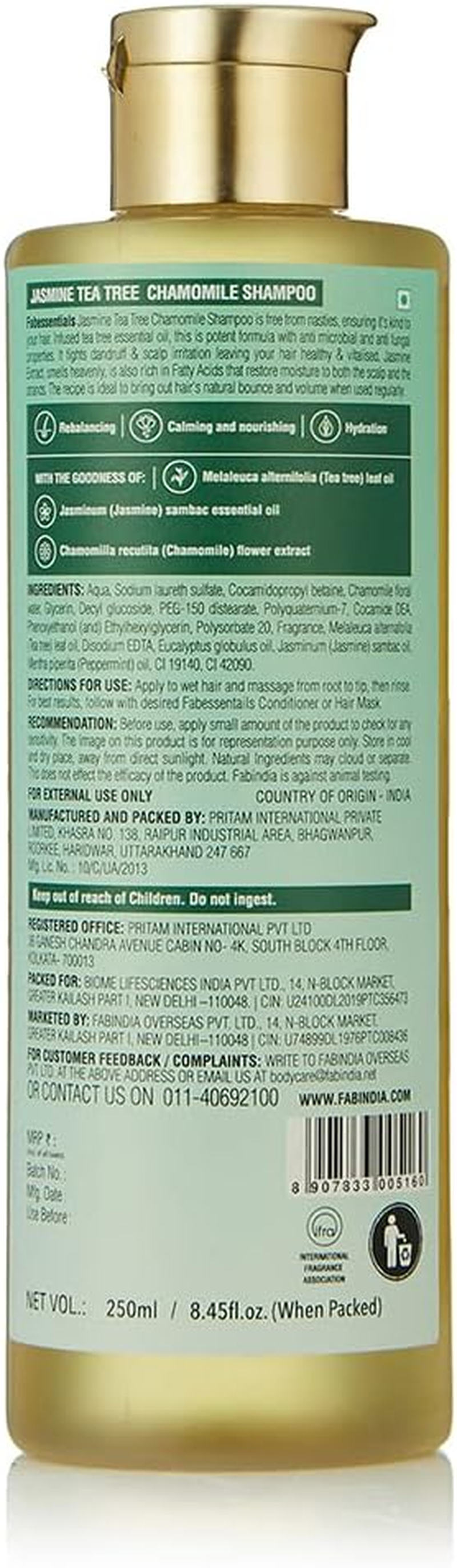 Fabessentials Shampoo Jasmine Tea Tree 250 Ml image number 2