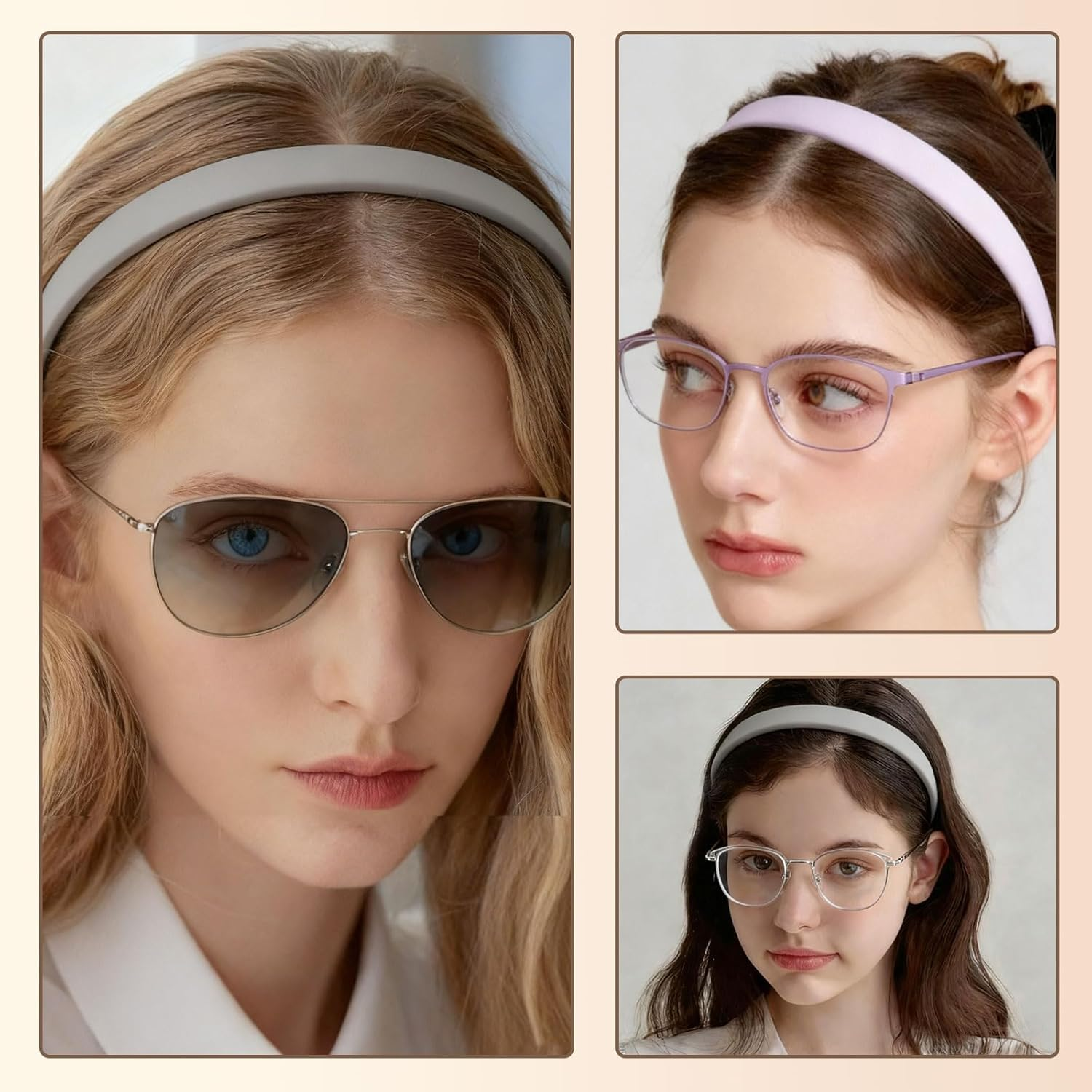 Celblisora 4 Pack Frosted Non-Slip Headbands for Women, for Glasses Wearers,No Pressure,No Headaches,Zigzag Sunglasses Hairband Made of Plastic with Teeth,Hair Accessories image number 6