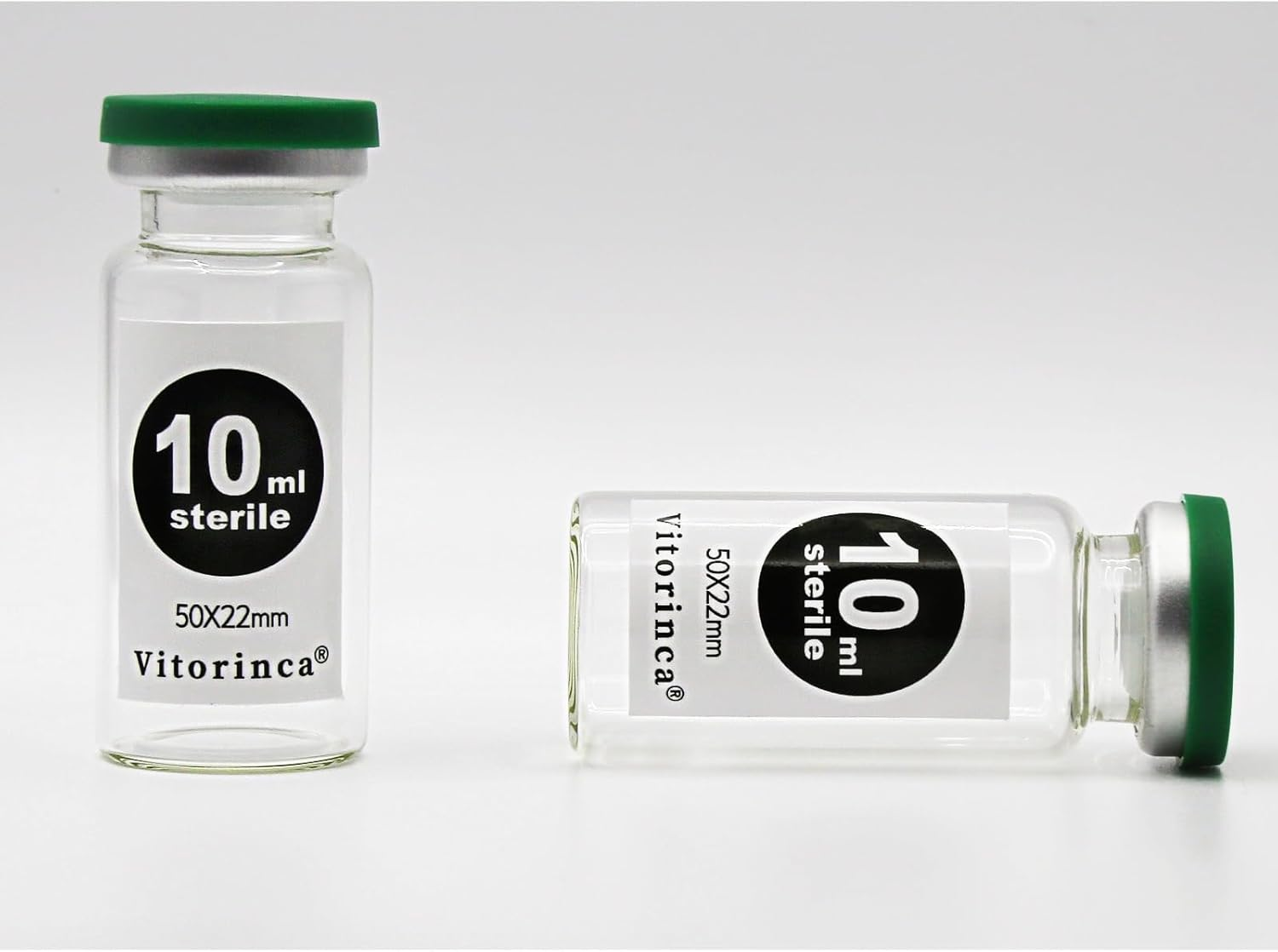 Vitorinca 10Ml Sterile Glass Vials, 10 Packs-10Ml Sterile Empty Vial with Self-Healing Injection Port and Flip Top Cap, Sterile Package image number 2