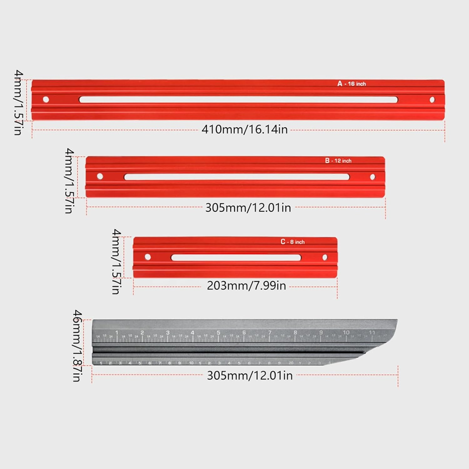 Jiawu Stair Tread Template Tool, Stair Tread Gauge, Aluminum Alloy Flexible Easy Adjustment Stair Measuring Tool Jig, Stair Tread Measuring Tool for Many Types of Layout Projects image number 6