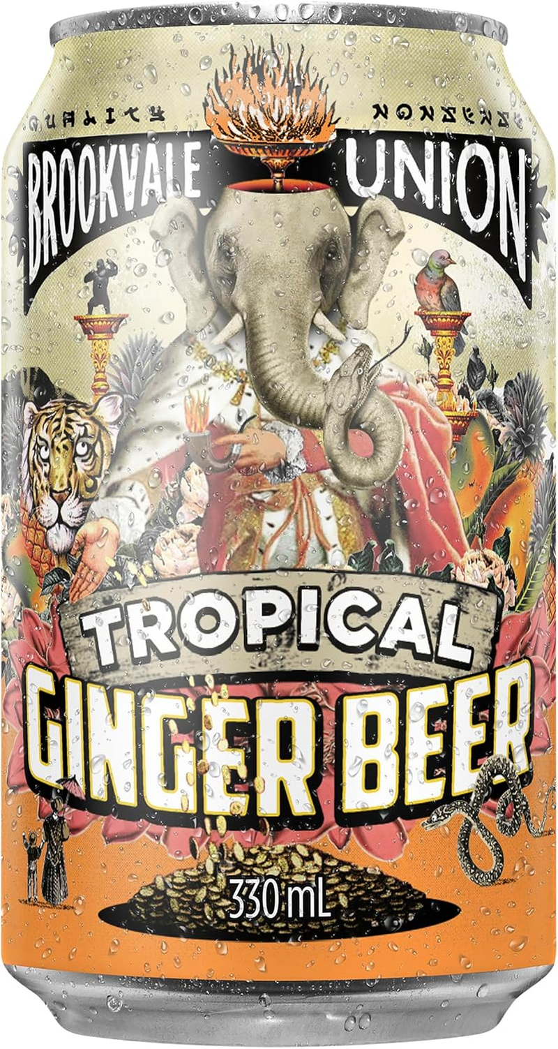 Brookvale Union Tropical Alcoholic Ginger Beer, Spicy & Smooth Finish, 4% ABV, 330Ml (Case of 24 Cans) image number 2