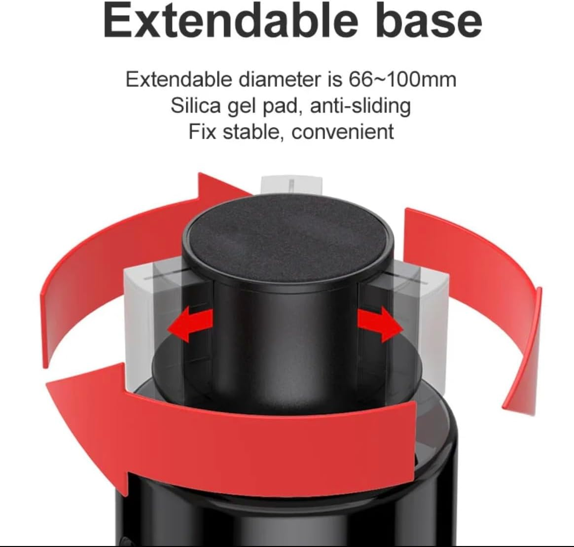 Car Cup Holder Expander - Fits Hydro Flasks 32/40 Oz, Nalgene, Yeti & Large Bottles up to 3.8 Inches Wide - for Car up to 3.2 Inches Wide (Black (Expandable Base)) image number 3