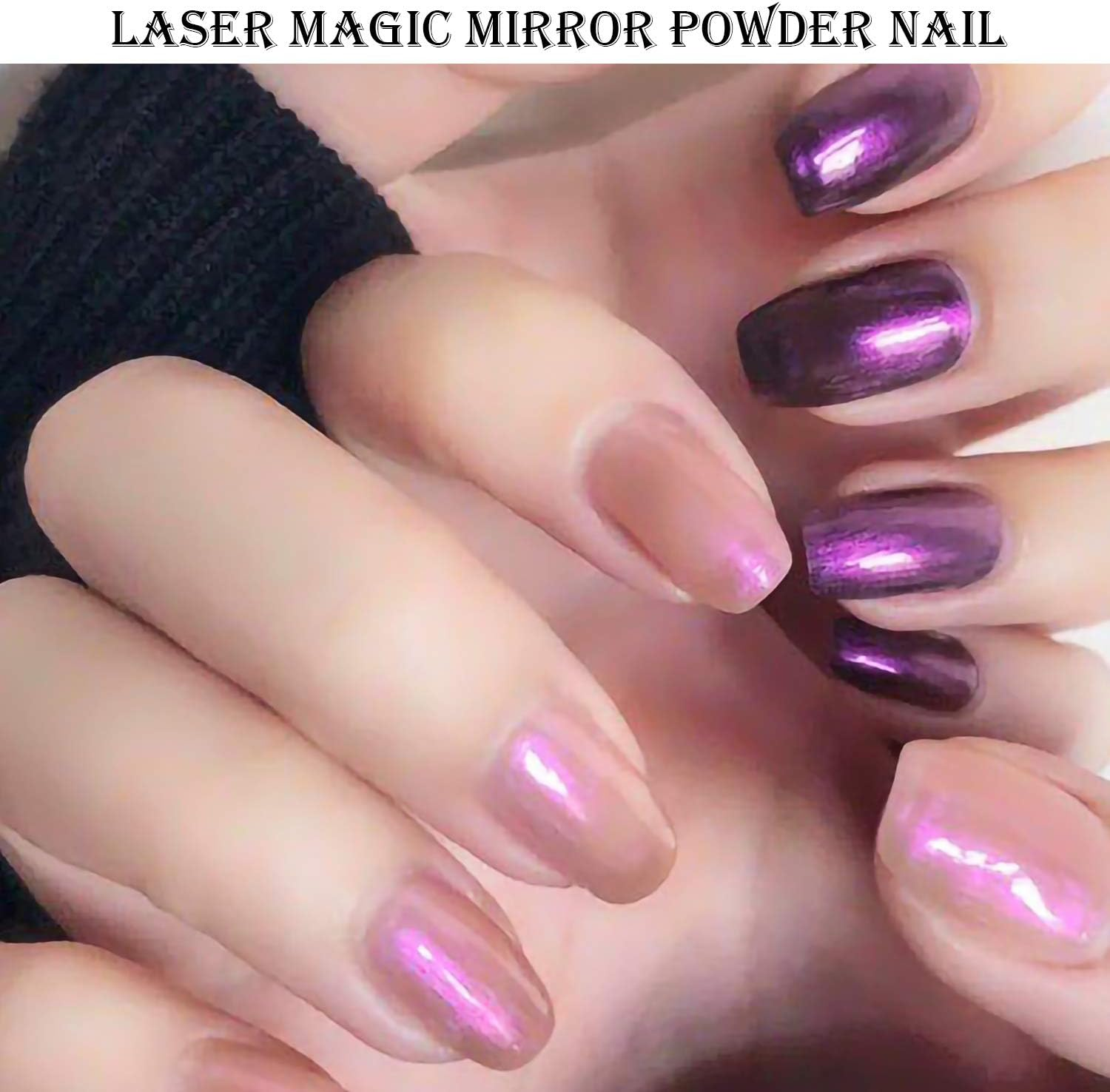 Aurora Chrome Nail Powder Upgrade Aurora Iridescent Nail Powder Multi Mirror Effect Mermaid Neon Transparent Powder for Nail Art D&eacute;cor image number 3