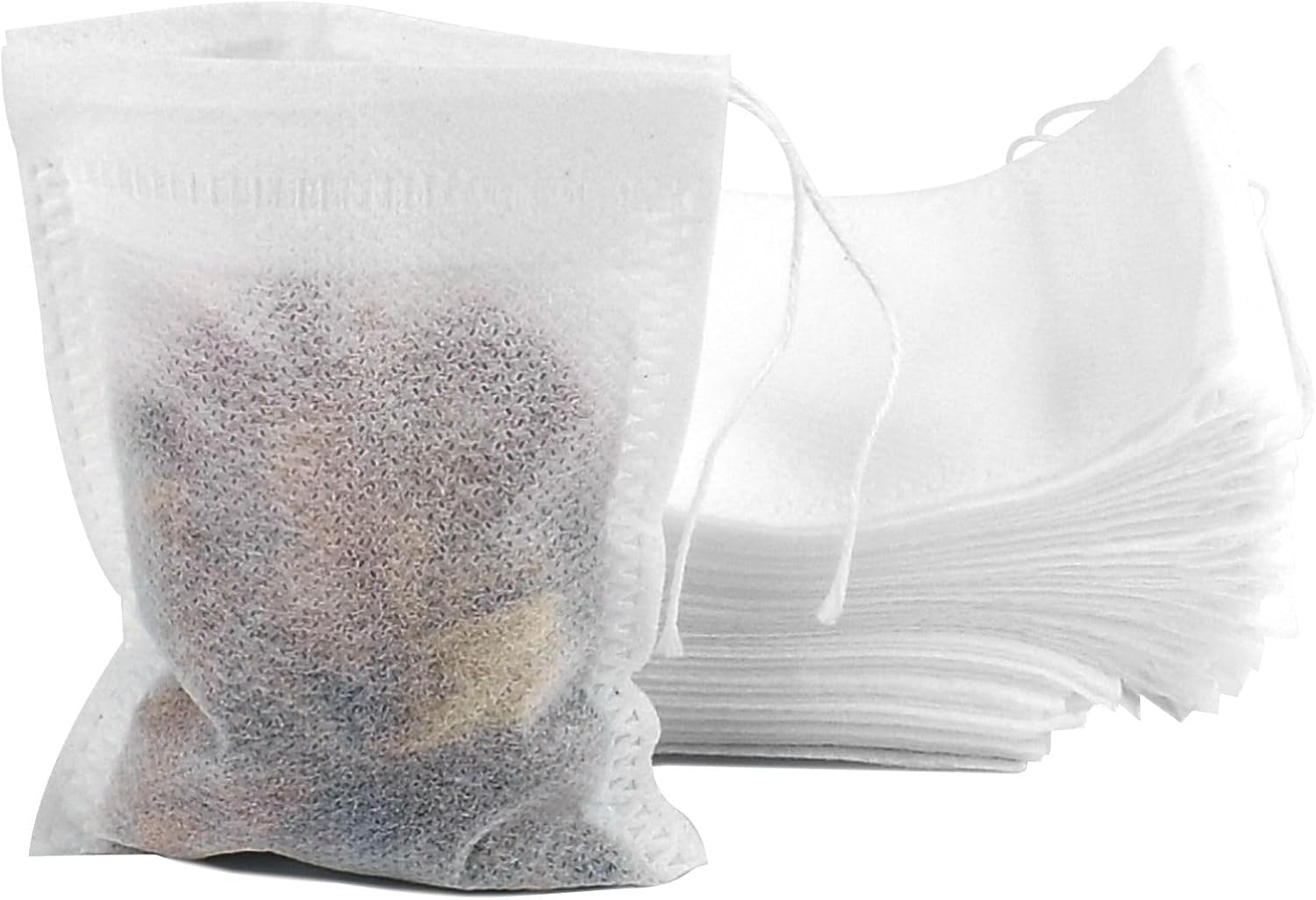 JHFGJGH 100 Pack Muslin Drawstring Bags, Disposable Bags for Cooking, Soaking Medicinal Liquor, Tea Coffee Filter, DIY Craft Spices Storage, Weeding Party Favor (4.7 X 5.5 Inches), White (JH-01) image number 6