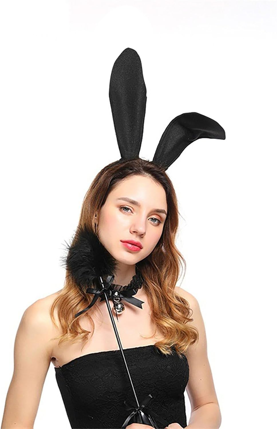 Dinghaole Black Bunny Ears Headband,Fancy Dress Ears Head Band,Bunny Accessories,Party Cosplay Costume Accessory,Rabbit Ears Headband,Bunny Ears Halloween image number 4