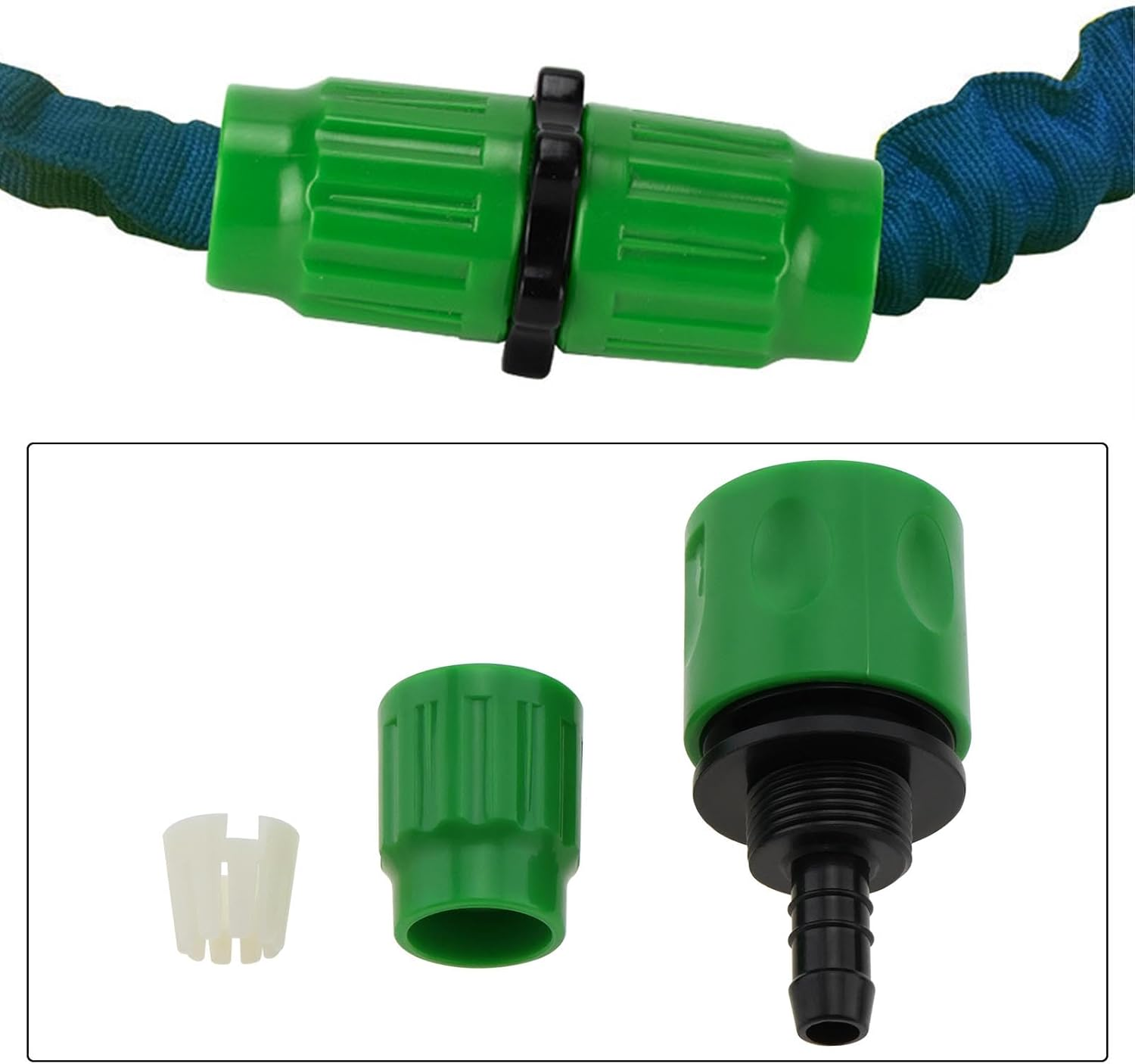 YINETTECH 2PCS Expanding Hose Connector 67.3X34.2Mm Suitable for Telescopic Tubes with Inner Diameter 8-10Mm Garden Hose Repair Kit for Garden Patio, Green