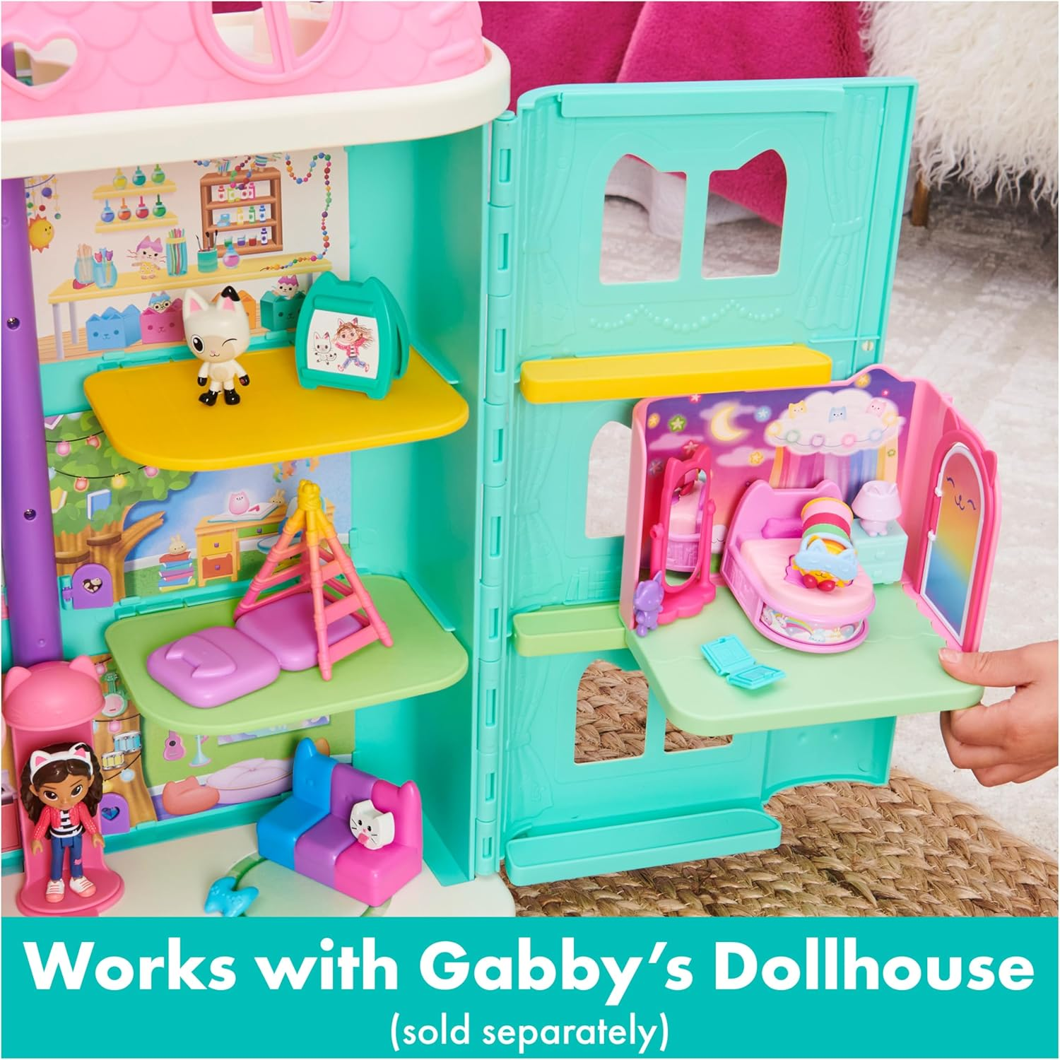 Gabby'S Dollhouse, Sweet Dreams Bedroom with Pillow Cat Figure and 3 Accessories, 3 Furniture and 2 Deliveries, Kids Toys for Ages 3 and Up image number 3
