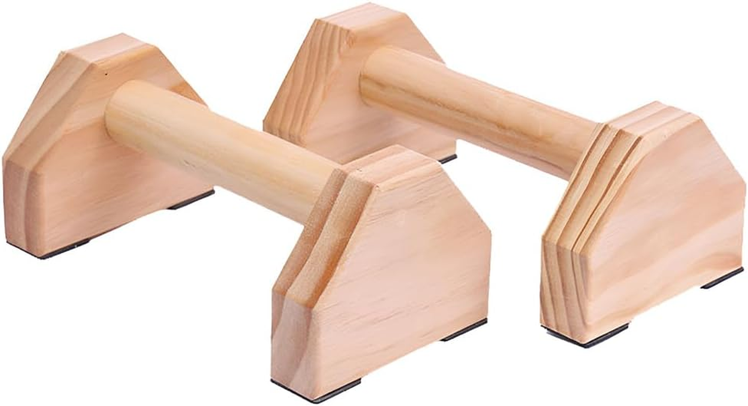 2Pcs Wood Push up Bars,Fitness Equipment,Wooden Handstand Trainer,Pushup Handle with Non-Slip Base,Small Fitness Machines,For Men and Women Fitness Training image number 1