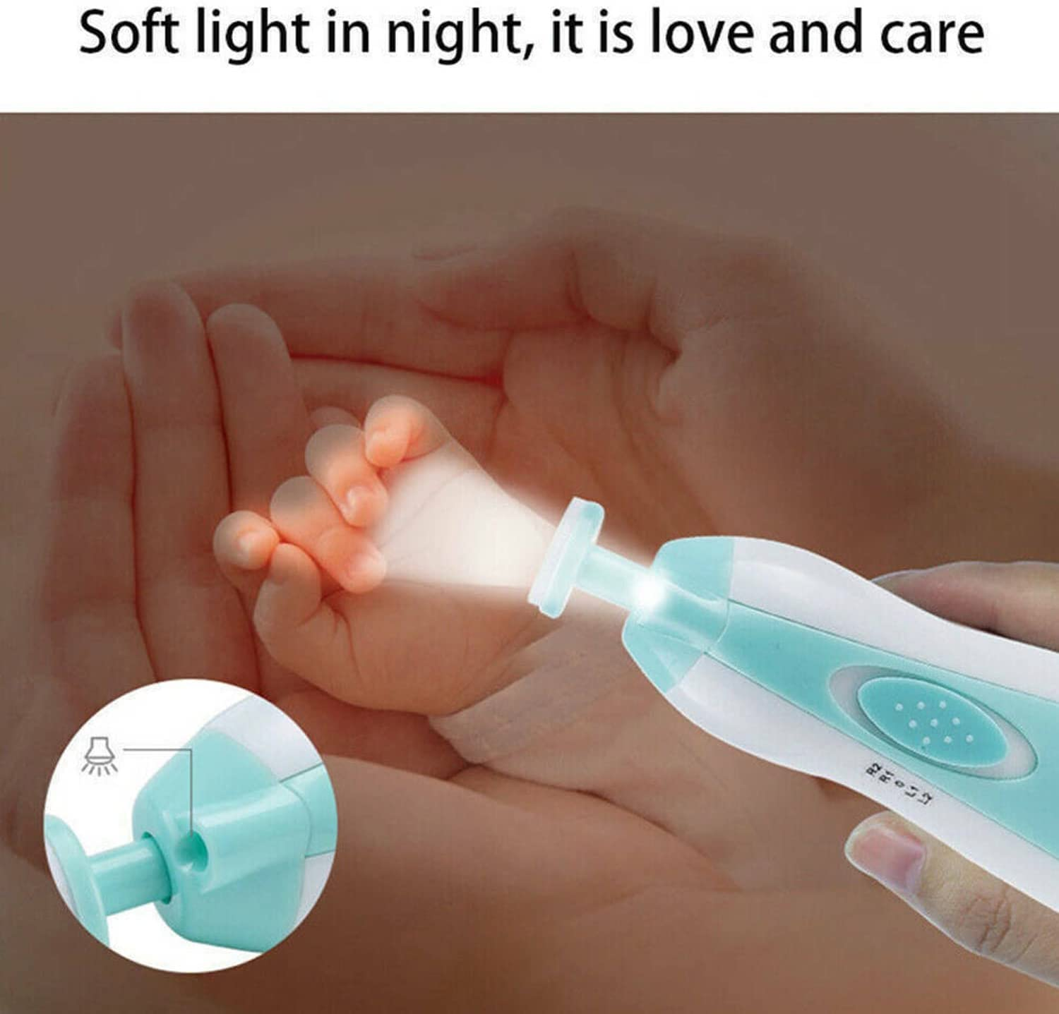 6 in 1 Safe Electric Baby Infant Nail Trimmer Electric Baby Nail File Kit Additional Replacement Heads Infant Newborn Safe Grinder Clipper Tools Set (Pink) image number 1