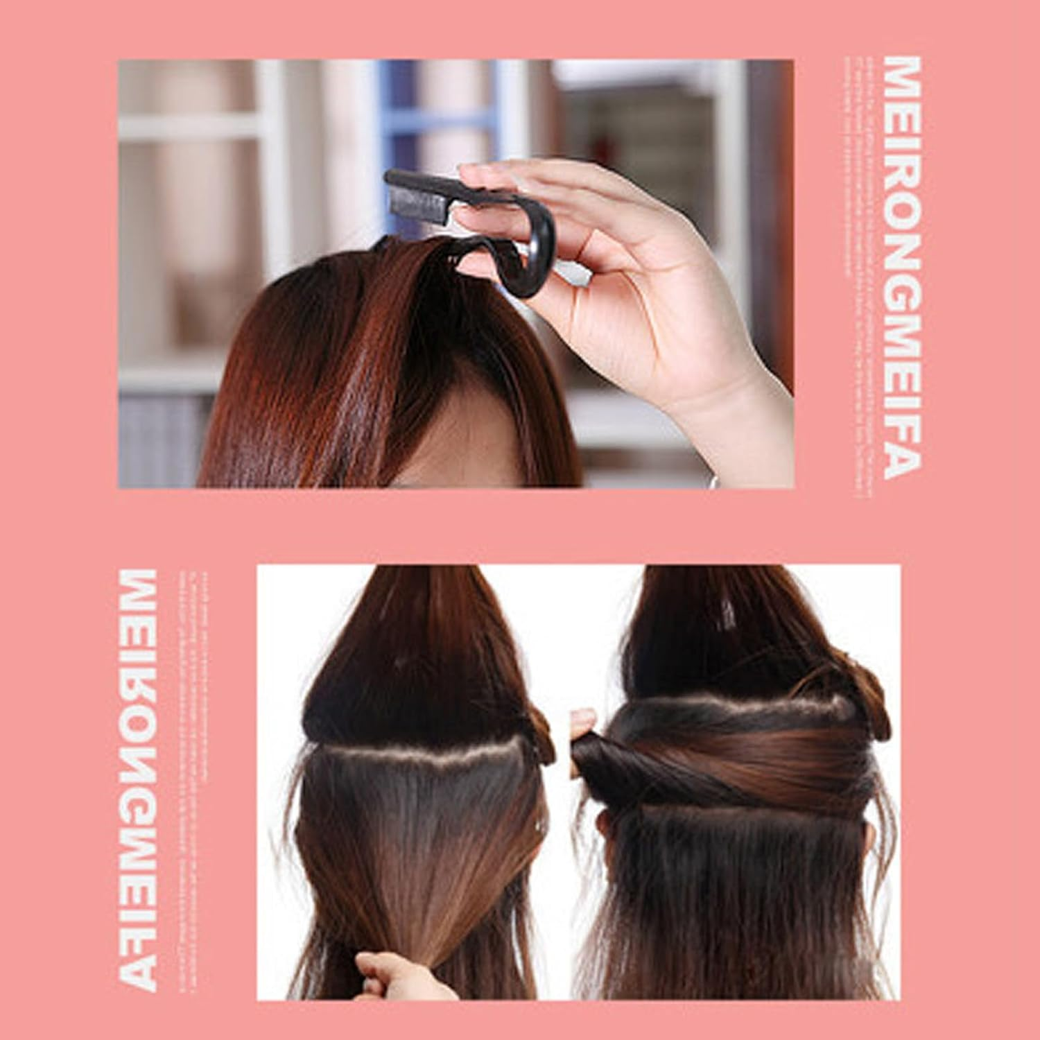 10Pcs V Shaped Styling Hair Comb, Plastic round Teeth Heat Resistant Comb, Help Gently Detangle and Smoothly Curly Hair for Outdoor Adventures, or Travel image number 2