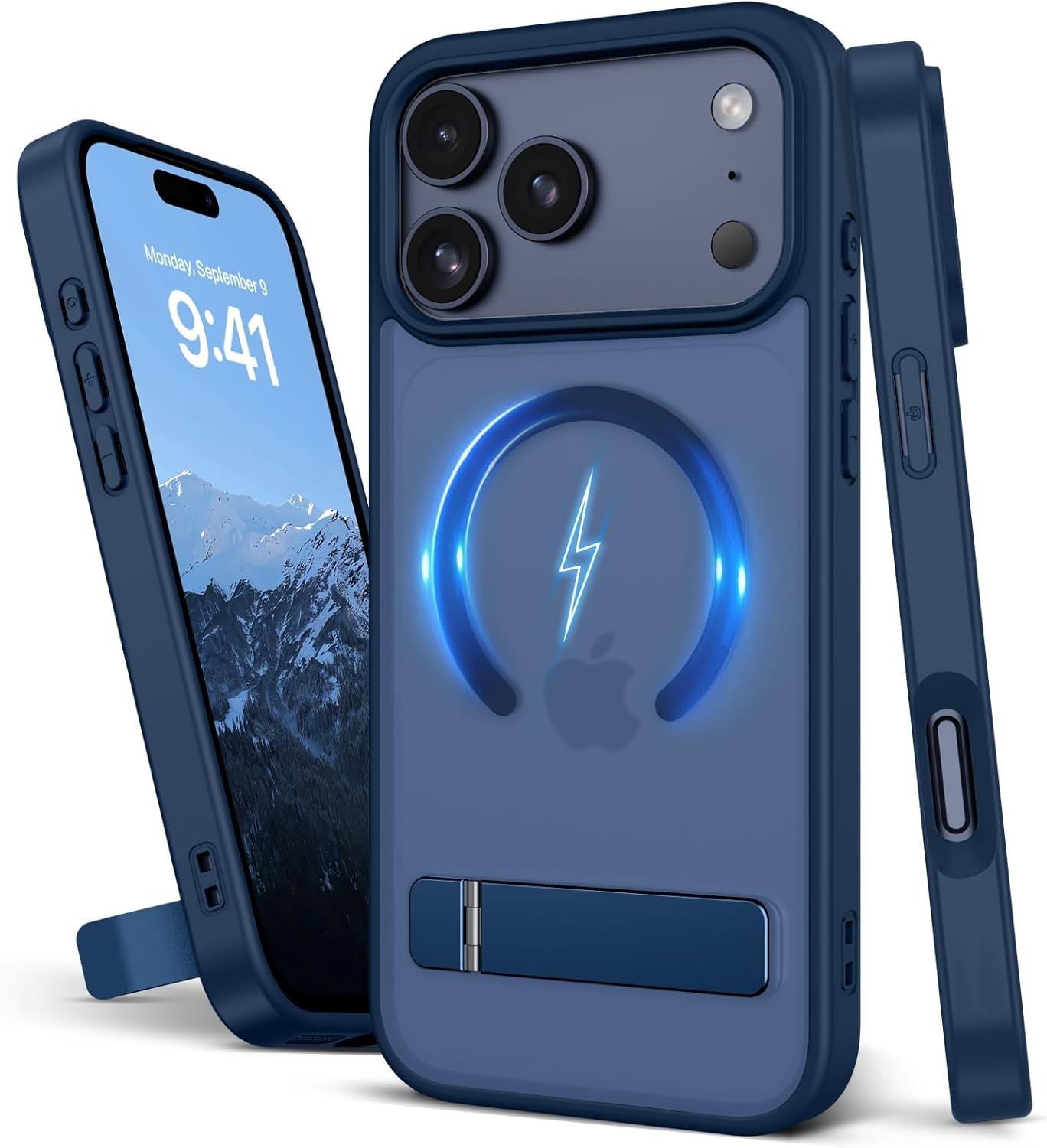 VENINGO Case for Iphone 17 Pro Max, Magnetic Cover with Invisible Kickstand, Compatible with Magsafe Slim Translucent Matte Full-Body Protective Shockproof Case for Iphone 17 Pro Max 6.9 Inch, Blue image number 1