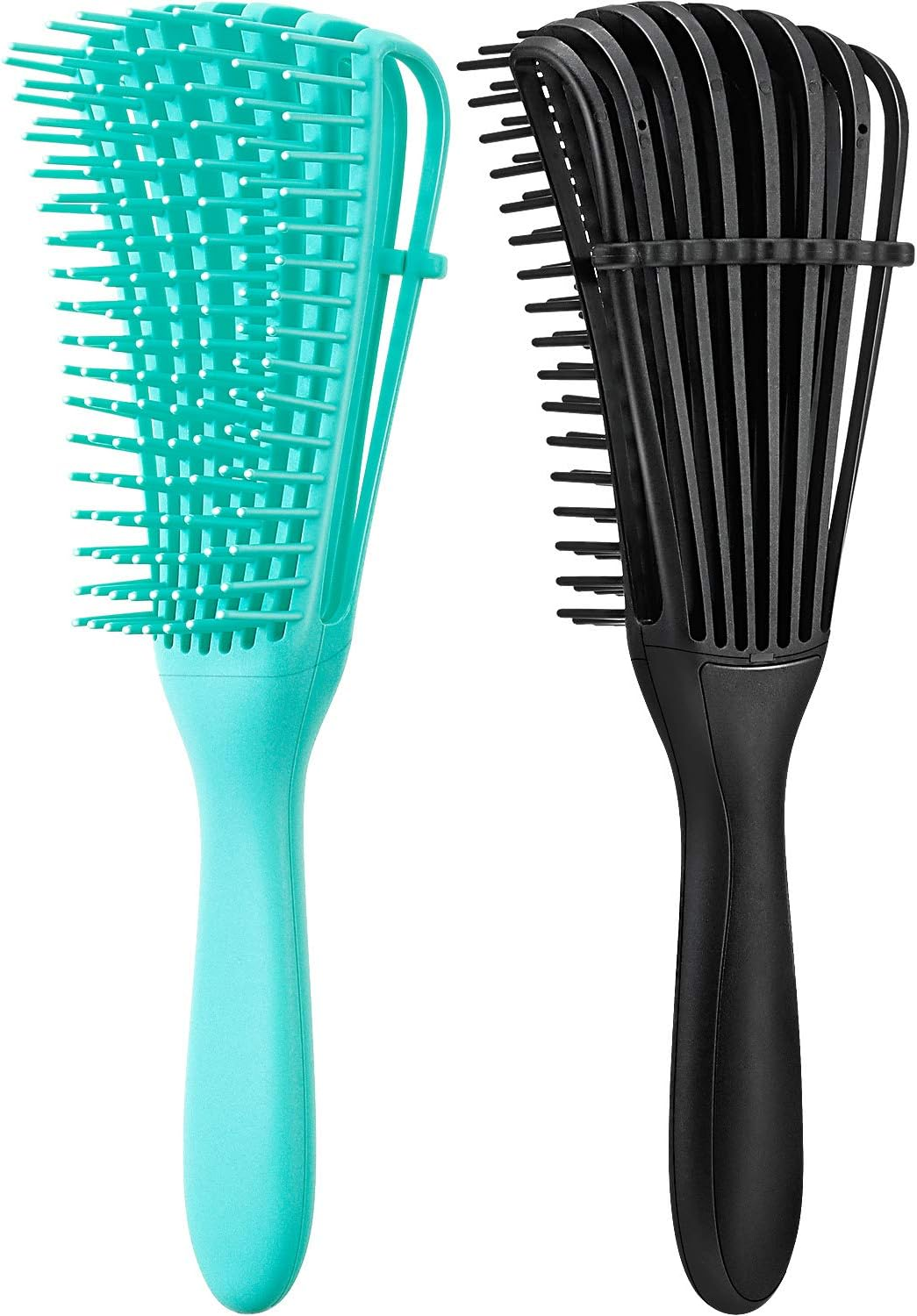 2 Pieces Detangling Brush for Afro America/African Hair Textured 3A to 4C Kinky Wavy/Curly/Coily/Wet/Dry/Oil/Thick/Long Hair, Knots Detangler Easy to Clean (Pink, Green)