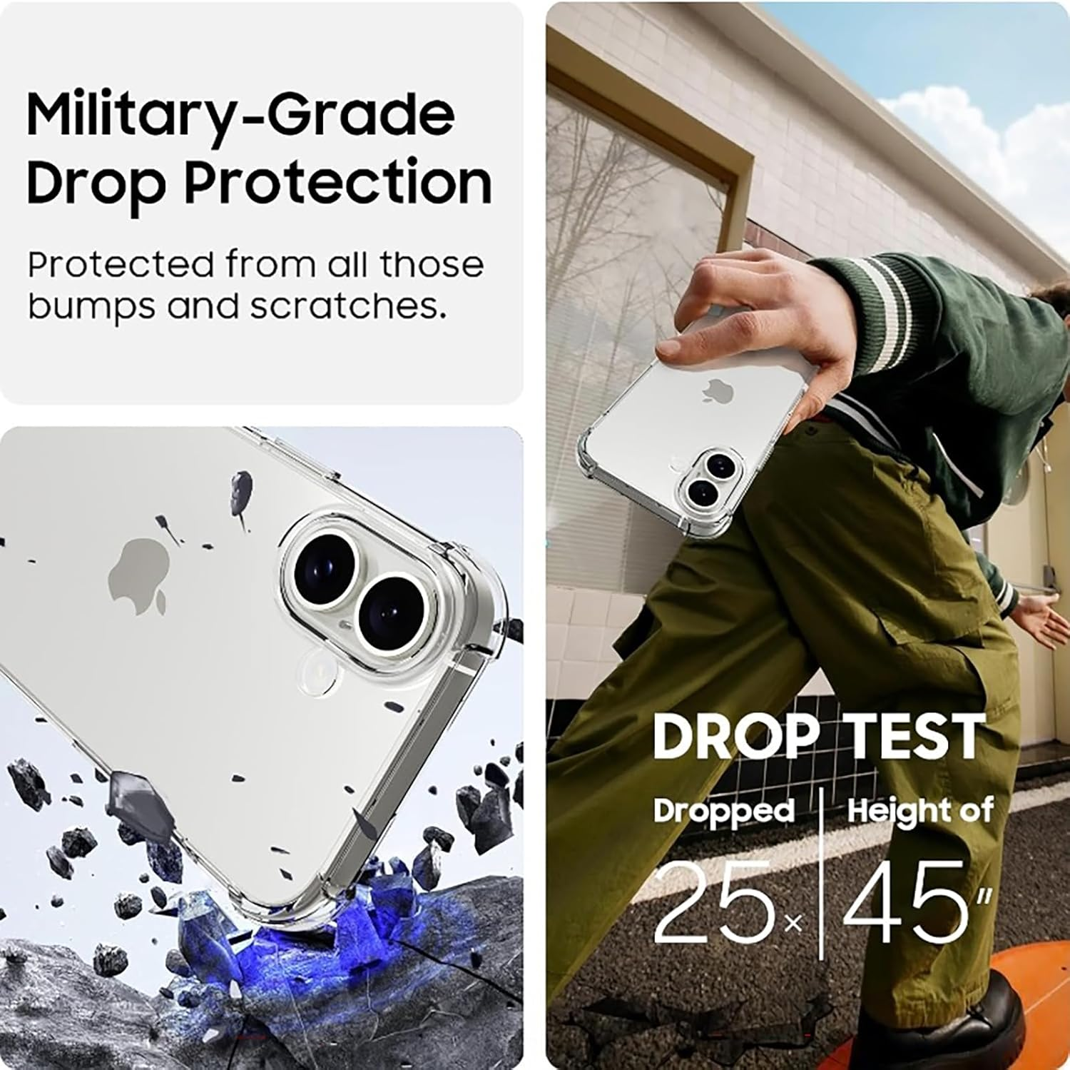 For Iphone 17 Case Clear[Anti-Yellowing][Shockpoof][Military Grade Protection] Reinforced Corners Slim Fit Soft Flexible TPU Bumper Phone Case for Iphone 17,Crystal Clear image number 6