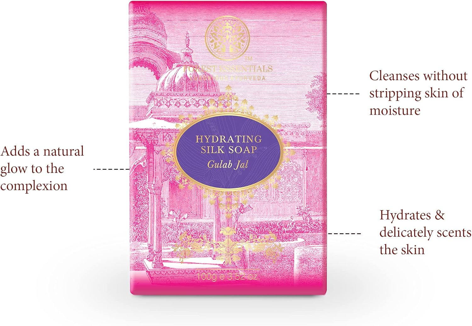 Forest Essentials Hydrating Silk Soap Gulab Jal 100G image number 4