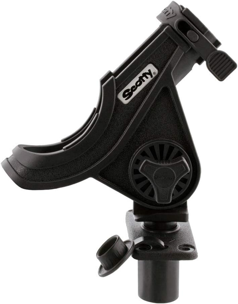 Scotty Baitcaster/Spinning Rod Holder Black with 244 Flush Deck Mount, Small (0281-BK)