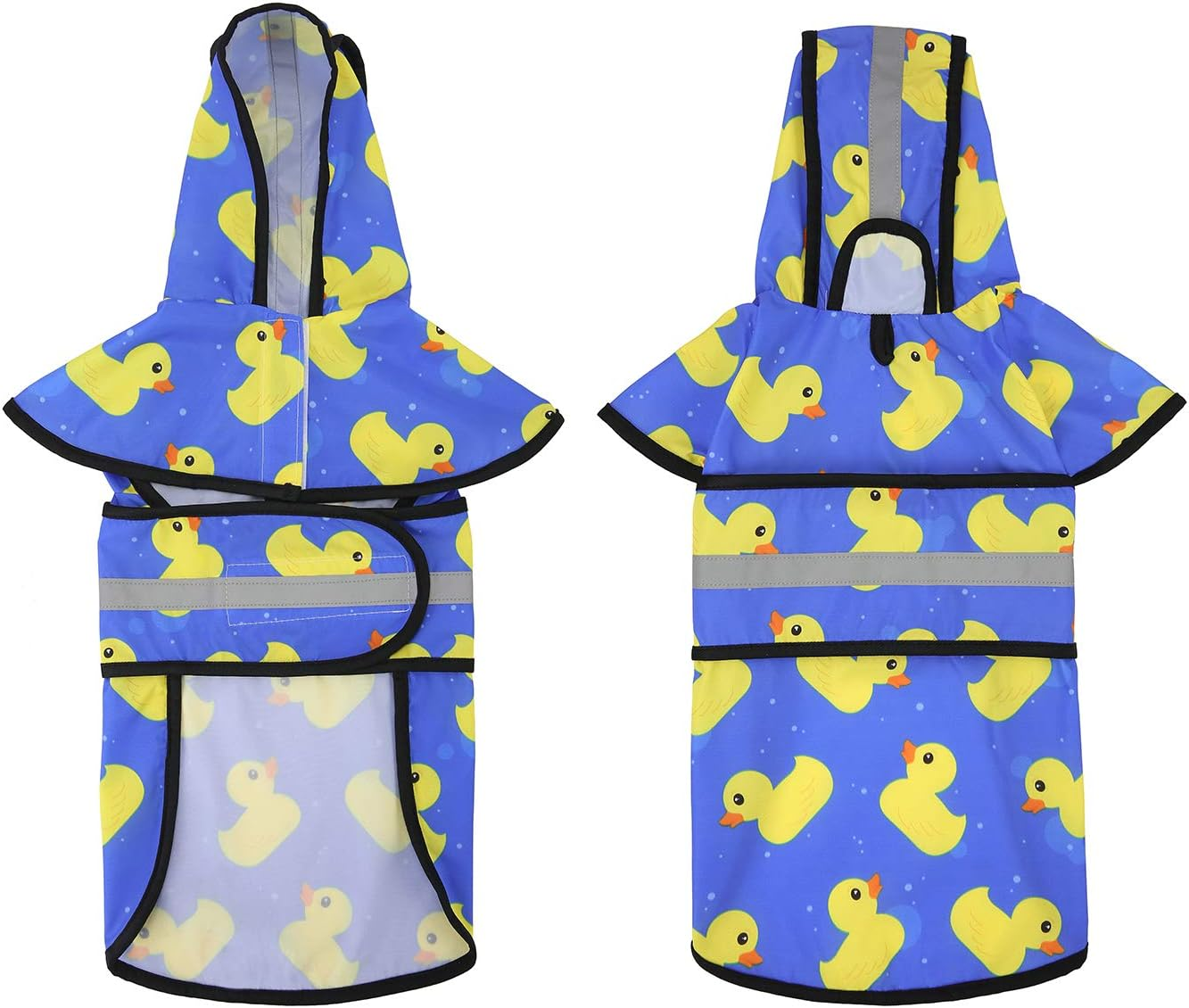 HDE Dog Raincoat Hooded Slicker Poncho Small to X-Large Dogs Puppies (Rubber Ducks, Medium) image number 3