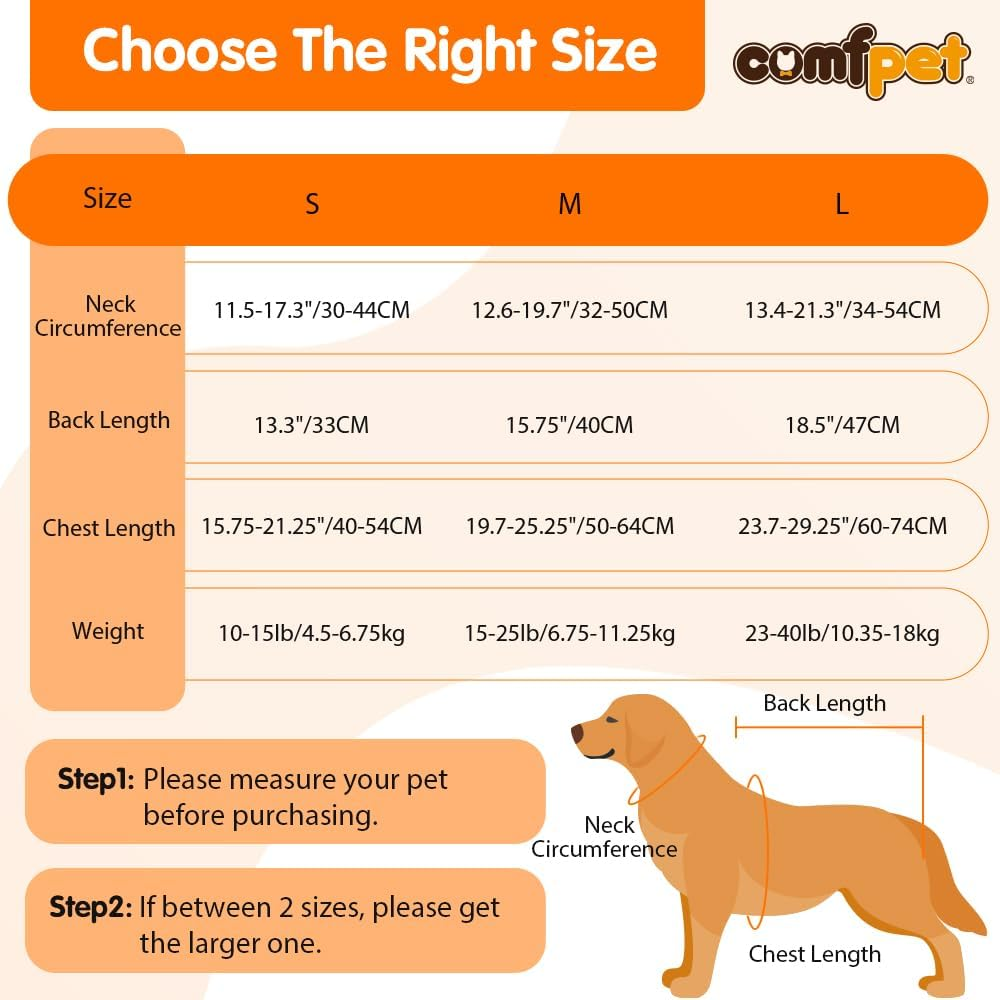 COMFPET Dog Surgery Recovery Suit with Zip, Male Female Dog Onesie for Spay, Neuter, Anti-Licking, Skin Diseases, Incontinence M image number 1