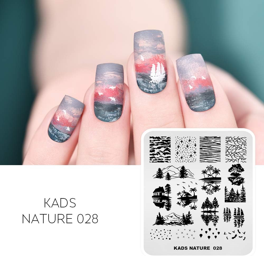 Alexnailart Nail Image Stamp Stencil Nature Theme Stamping Plate Manicure Printing Tool image number 4