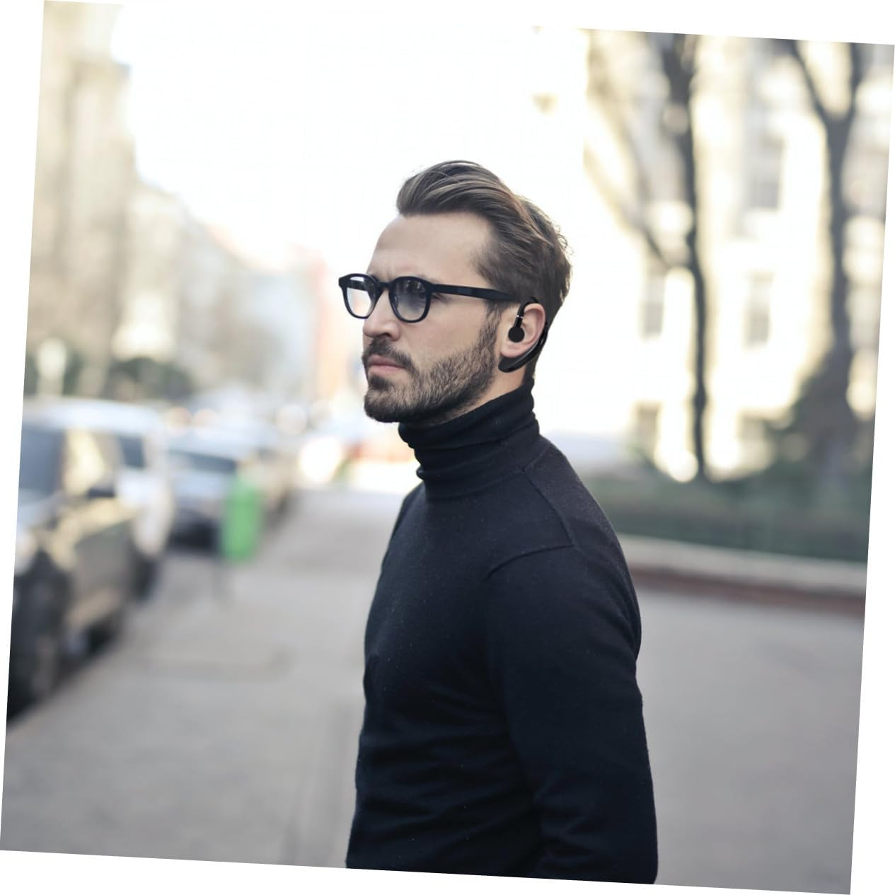 MOLUCKFU Long Battery Life Wireless Earphone Over-Ear Driving Earpiece Lightweight for Running Workout Compatible with Devices Black image number 3