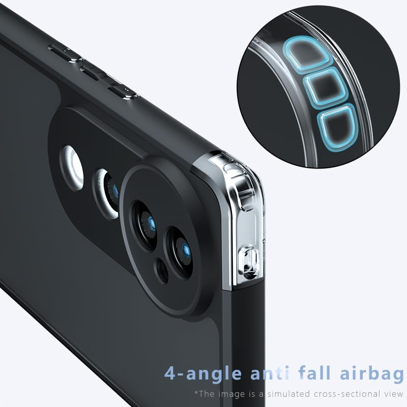 JNERBUYI Case for Vivo V40 5G/Vivo V40 Pro 5G, Shockproof Mobile Phone Case with Camera Protection, Matte Transparent Protective Case with Anti-Fingerprint - Dc image number 4