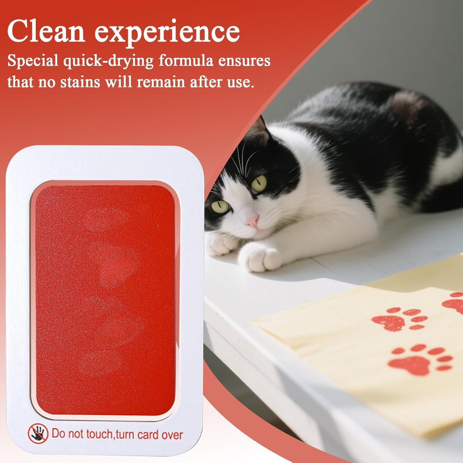 Paw Print Kit - Inkless Baby Hand and Footprint Kit,Interactive Tool Fast Drying Crafts Handprints Keepsakes for Fathers Mom Boy Puppy Pets Family Parents image number 5