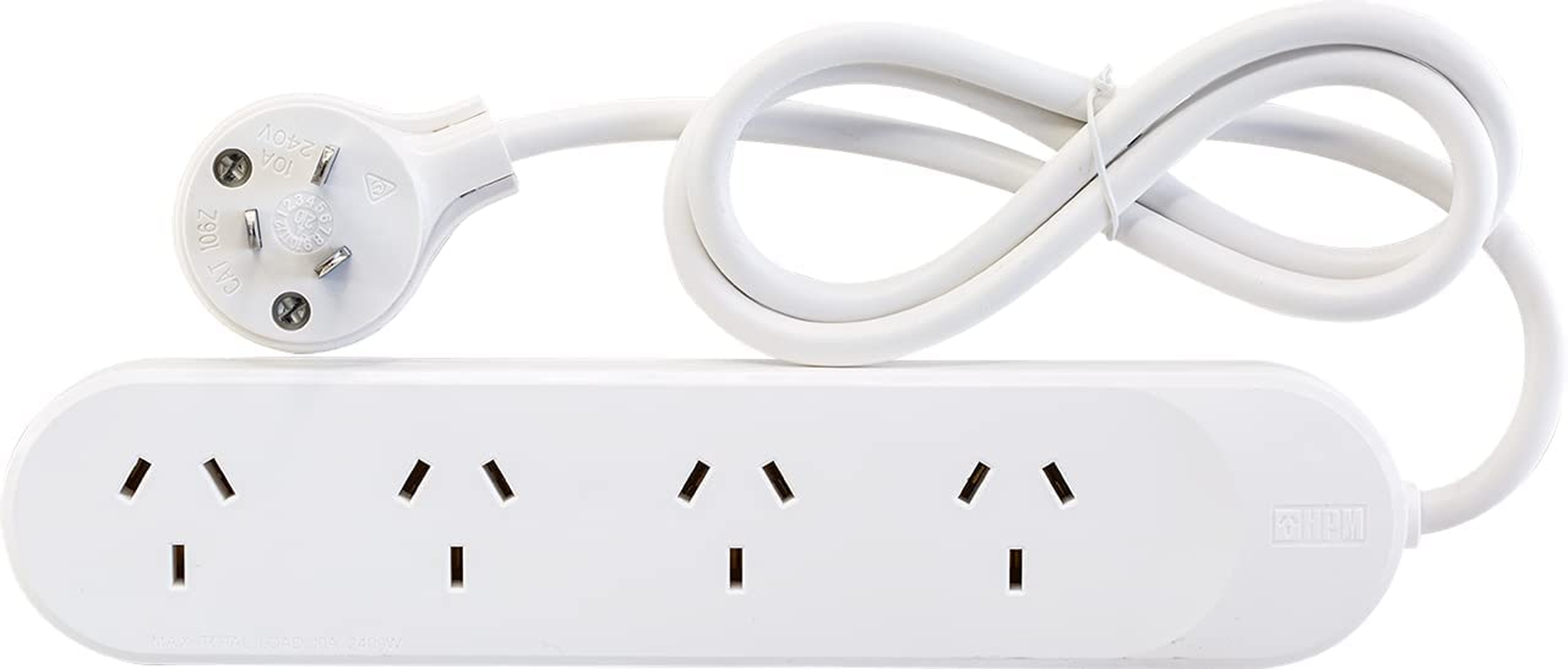 HPM Standard 4 Outlet Powerboard White image number 2