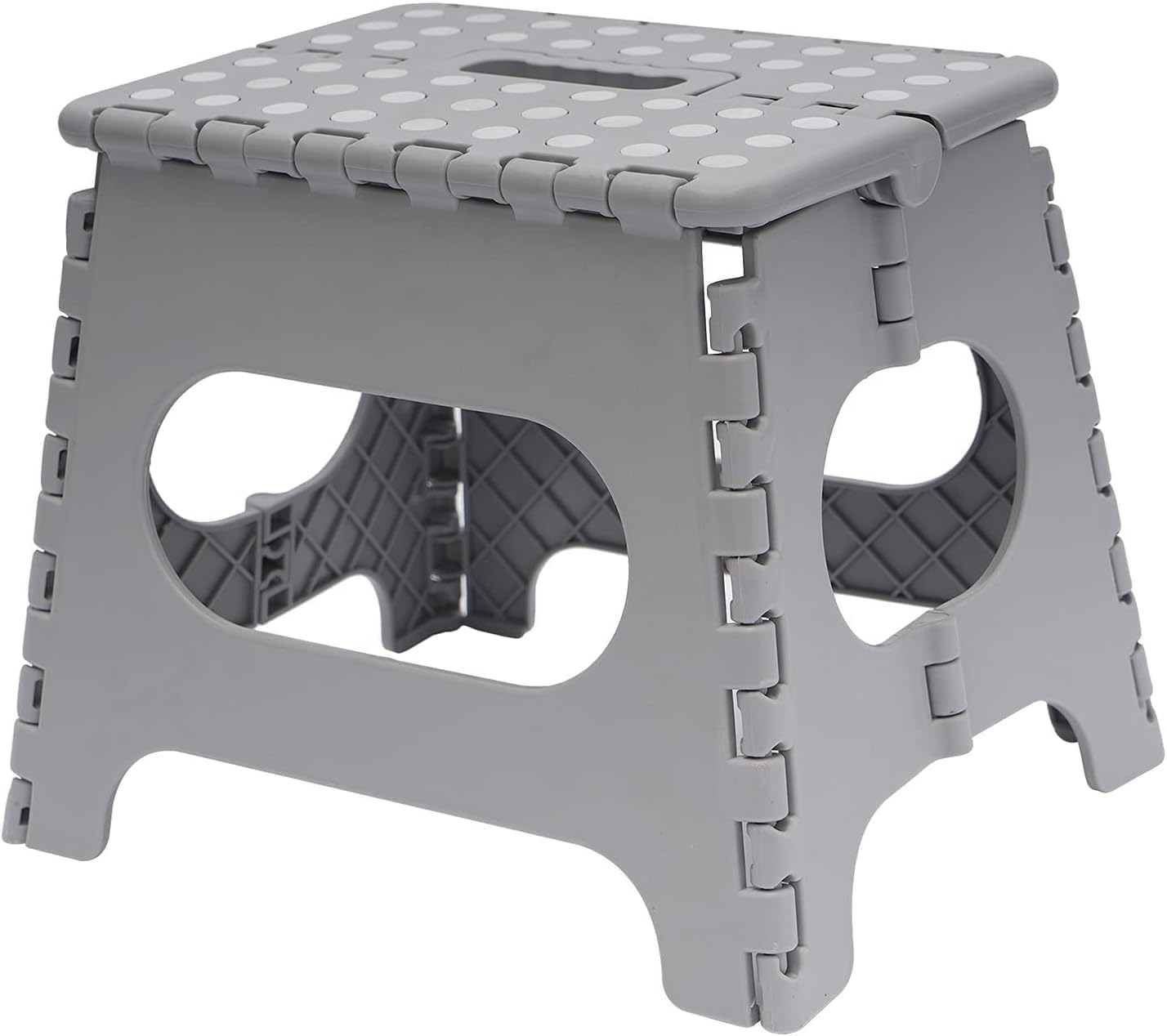 Folding Step Stool, 11 Inch Foot Stool for Kids Adults - Holds up to 330 Lbs, Lightweight Foldable Step Stool with Anti-Slip Surface, Carry Handle for Home Indoor Outdoor (Black)