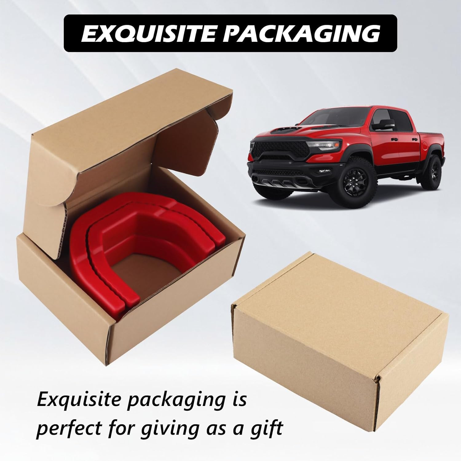 TECHPICCO Front Tow Hooks Covers Hitch Cover Customized Car Tow Hooks Compatible with RAM 1500 Accessories 2019-2025|Red (Not Fit for RAM 1500 Classic,Warlock,Ram 2500,RAM 3500) image number 4
