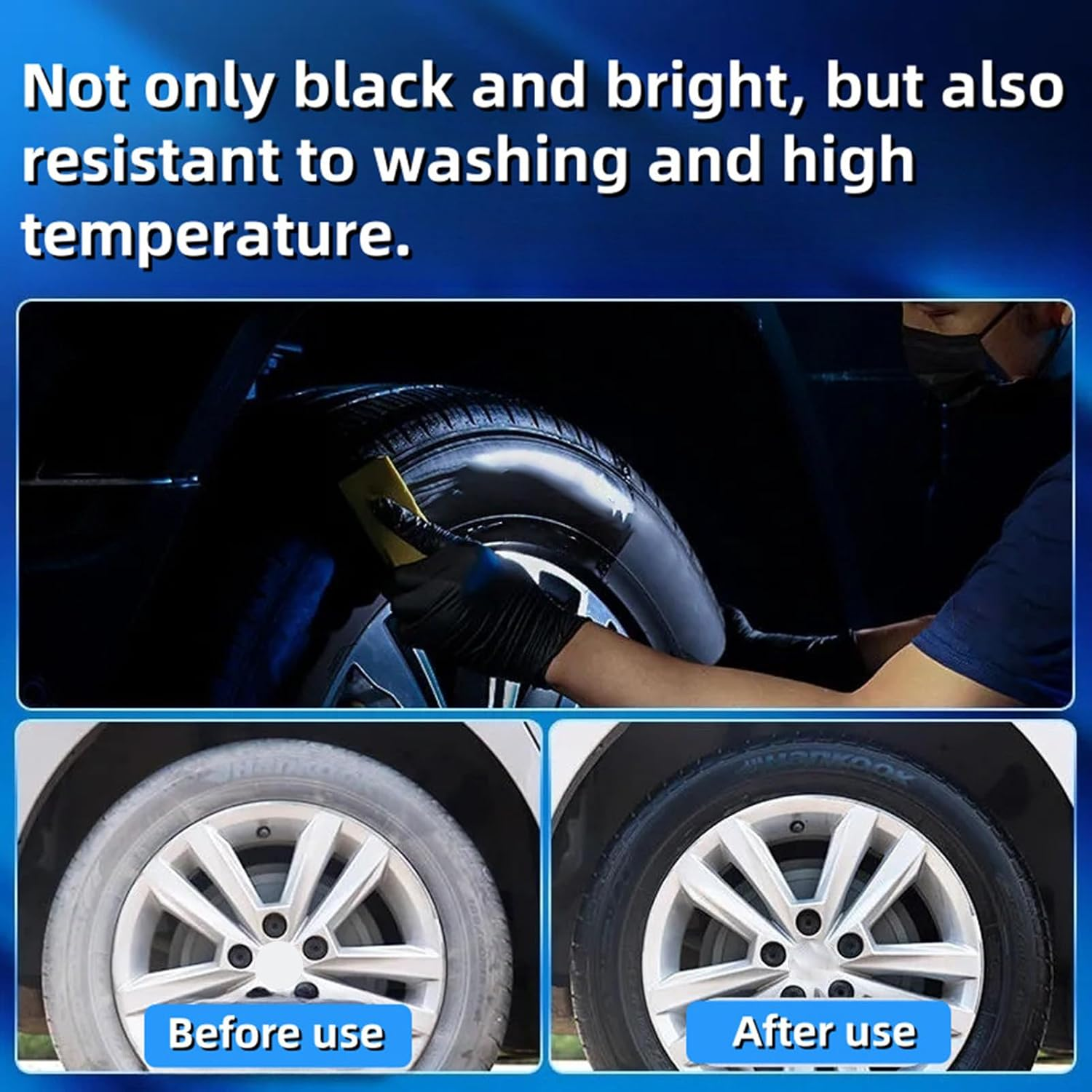 Car Tire Polish Paste,Vehicle Tire Stain Remover | Long Lasting Protection, Professional Cleaning Tool, Automotive Detailing Supplies for Truck Restoration Refurbishment Daily Care image number 2