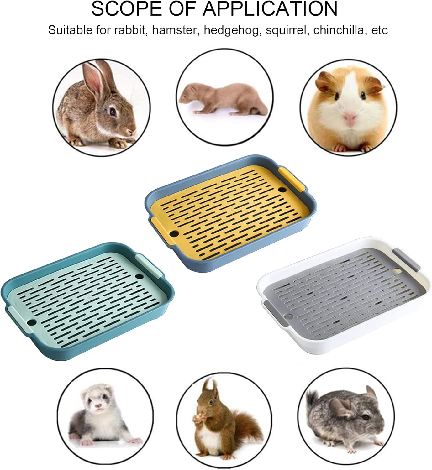 Rabbit Cat Litter Tray, Rabbit Toilet, Small Animal Cat Litter Tray, Potty Trainer, Rabbit Cage Toilet, Cat Litter Tray for Small Animals, Rabbits, Guinea Pigs (Large Dark Blue) image number 5