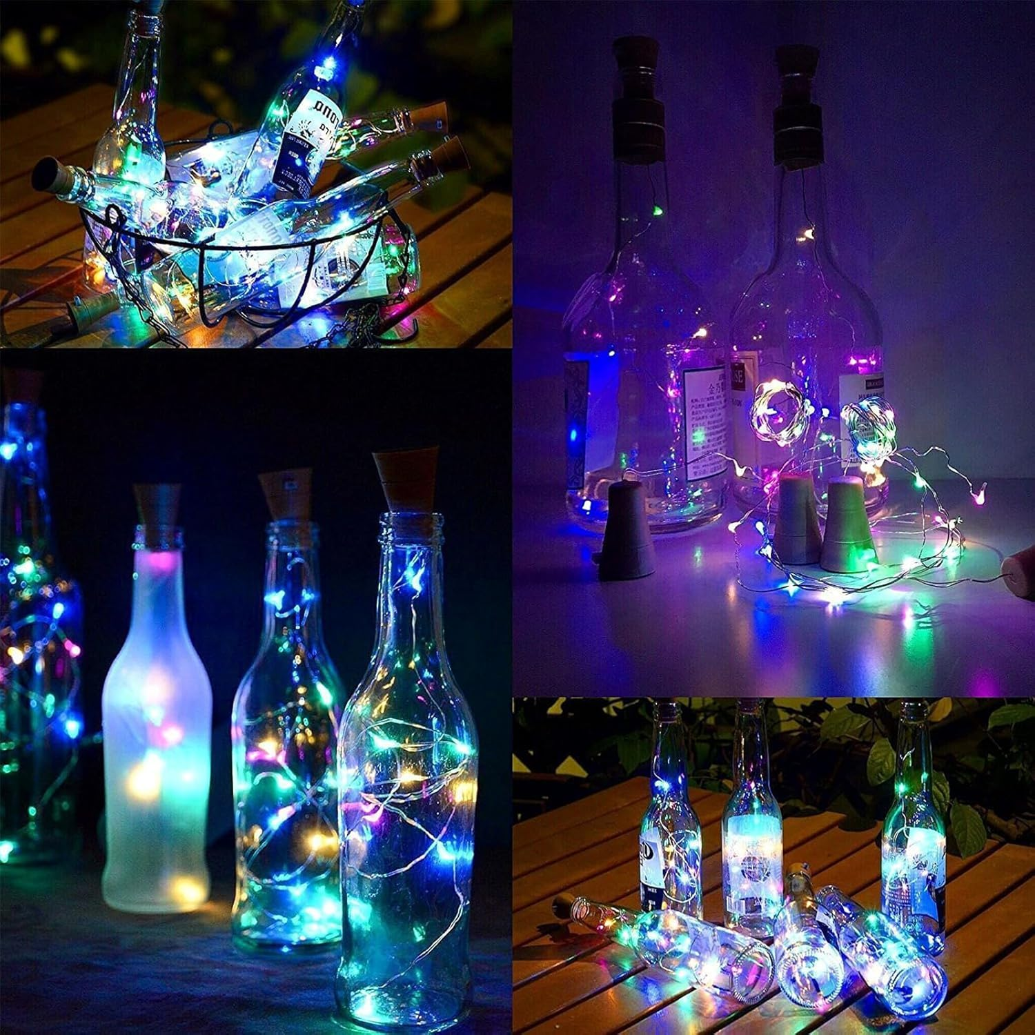 Koboko 2 X Solar Wine Bottle Fairy Lights, Multi-Colour, 2 Metres, 20 LED Lights image number 3