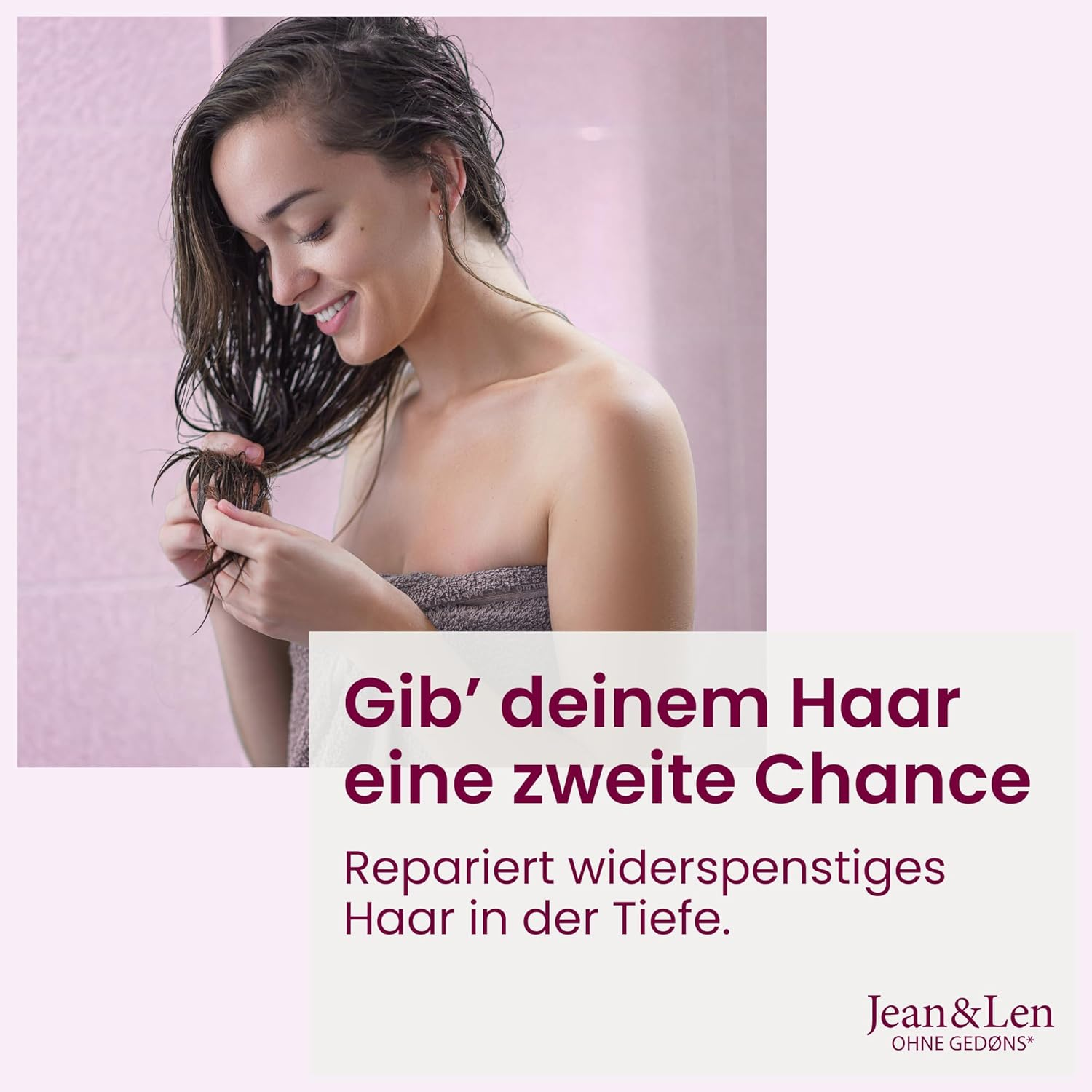 Jean & Len Conditioner Restorative Almond & Keratin, for Structure-Damaged Hair, Tames Frizz and Gives Shine, Hair Conditioner with Vegetable Keratin, Parabens & Silicones, Vegan, 300 Ml image number 4