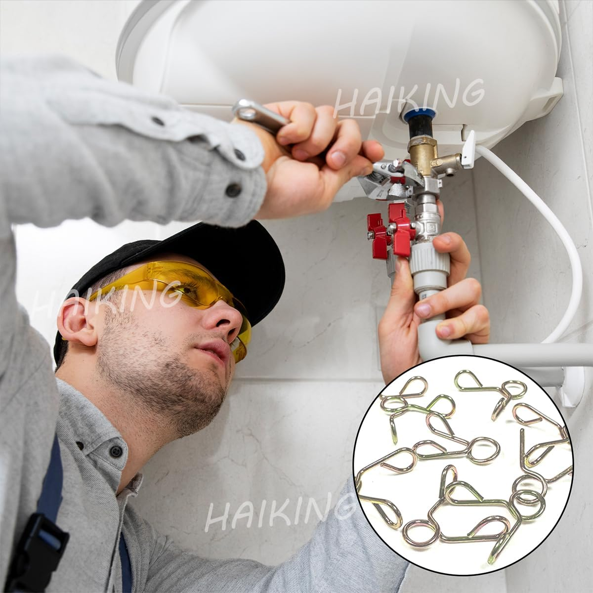 HAIKING Spring Hose Clamps, 10 PCS Fuel Line Hose Clips for Motorcycle, Scooter (4 Mm/0.15 In) image number 3