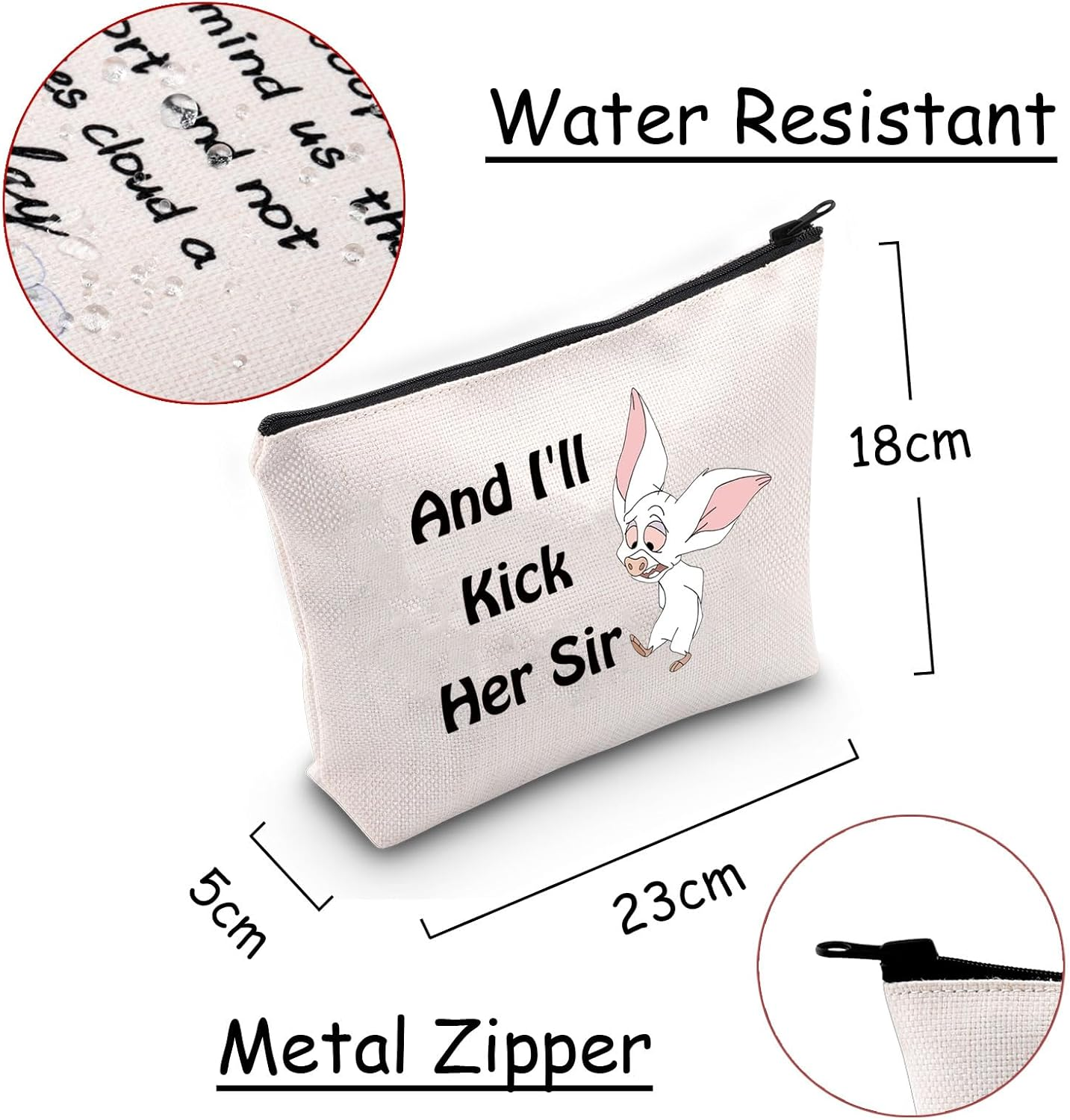 JXGZSO Anastasia Bartok Inspired Cosmetic Bag Anastasia Bartok Movie Lover Gift and I'Ll Kick Her Sir Makeup Bag, and I'Ll Kick Her Sir image number 5