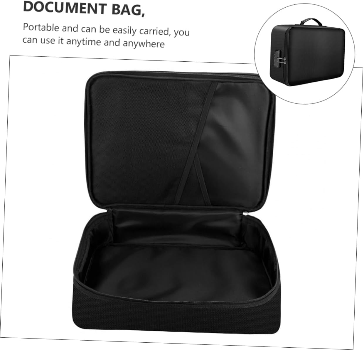 WRITWAA Fireproof Certificate Document Holder Fireproof Money Safe Document Bag Portable File Folder image number 1