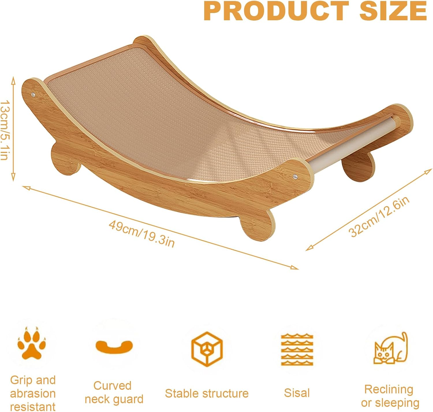 Undres Cat Scratching Pads, Cat Scratching Mat, Scratching Board, Cat Scratching Boards, Sisal Carpet, Jute Mat, Suitable for Cats of All Ages, Sleeping and Claw Sharpening 49 &times; 32 &times; 13 Cm image number 4