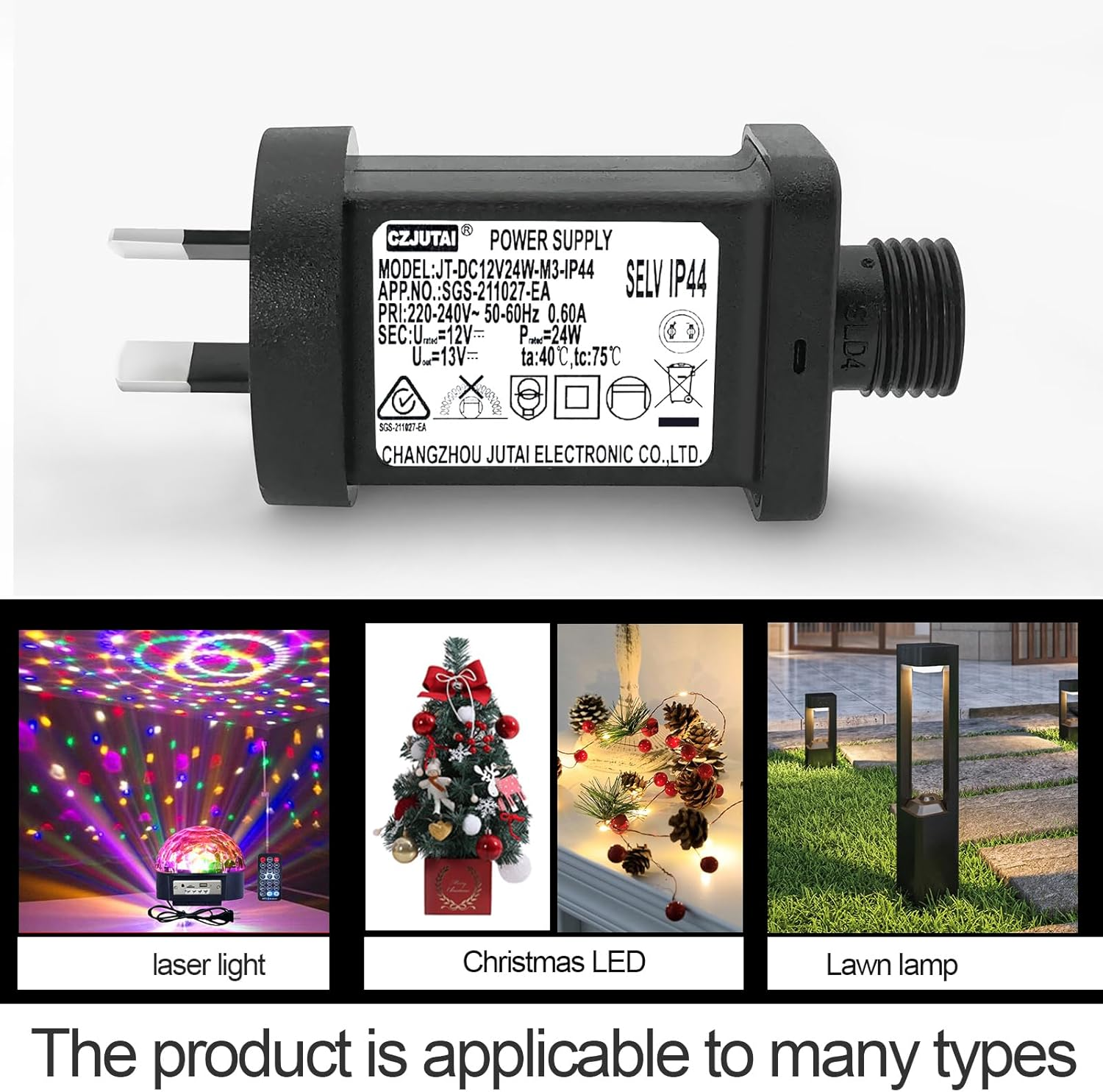 Premieradater 2 Pcs of Power Supply for CZJUTAI JT-DC12V24W Christmas Lighting, IP44 [A3S4]