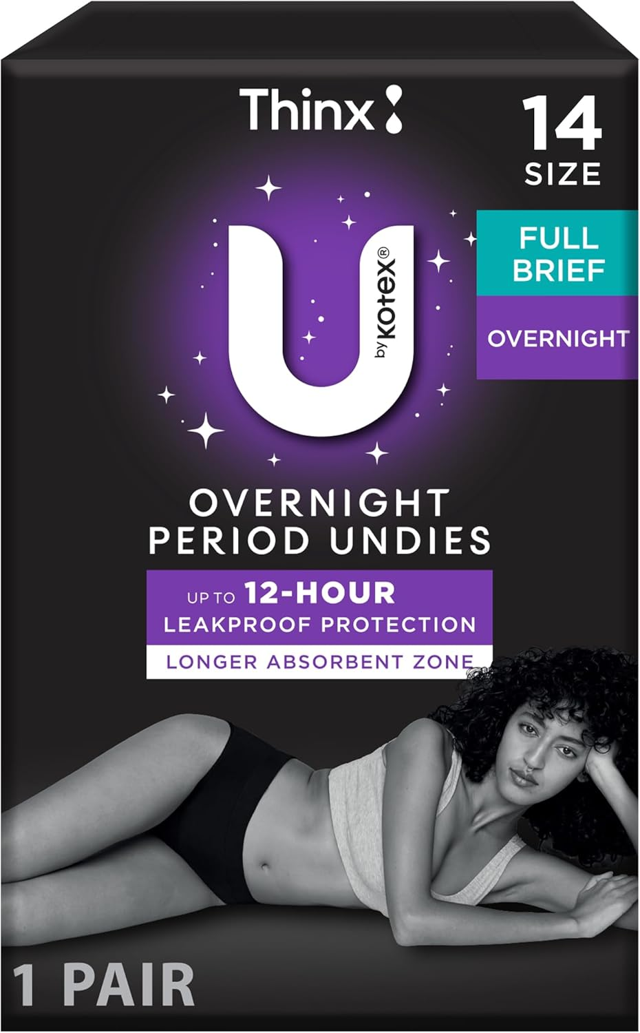 U by Kotex Thinx Period Undies Overnight Size 14 image number 4