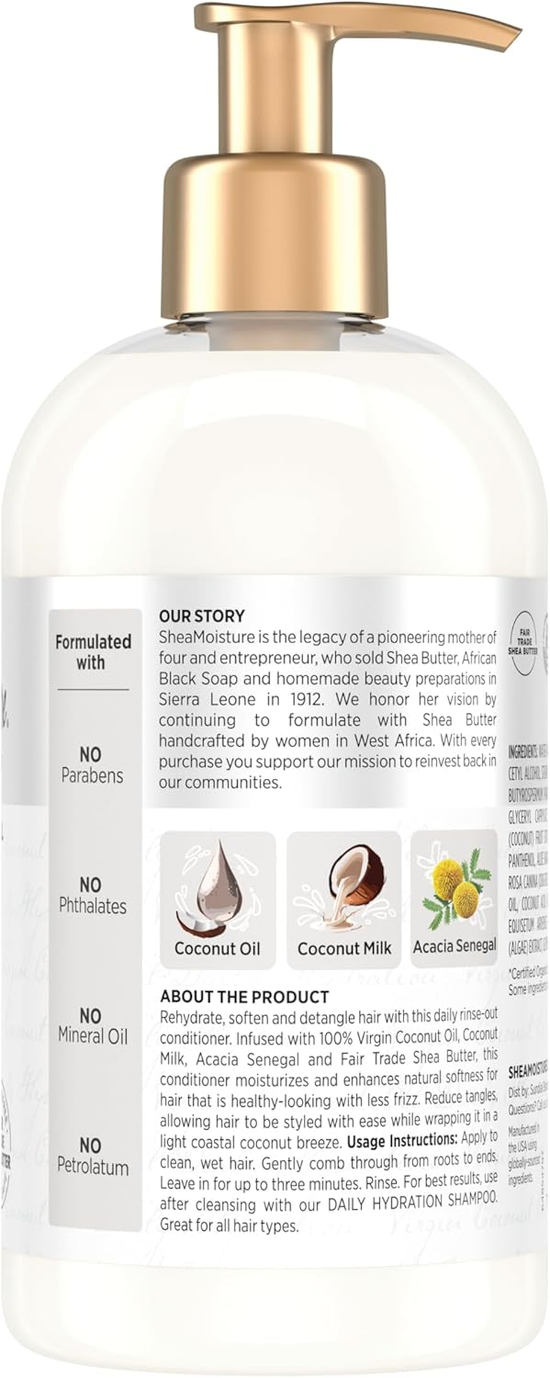 Shea Moisture Virgin Coconut Oil Daily Hydration Conditioner, 384 Ml, 13 Ounce image number 2