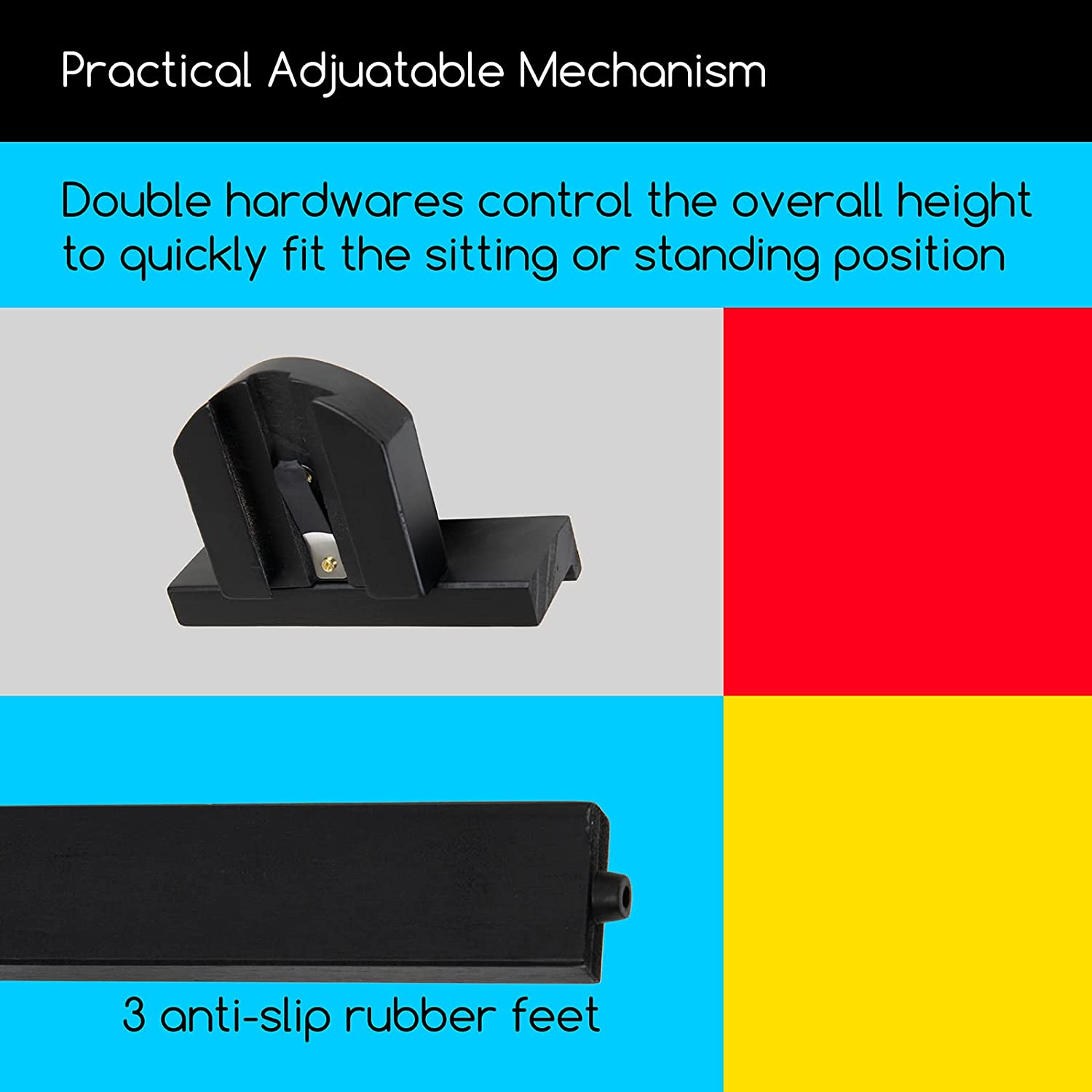 MEEDEN Wood Artist Easel for Painting Adjustable, Wood Art Easel for Adults, Holds Canvas up to 48", Painter'S Easel Black image number 2