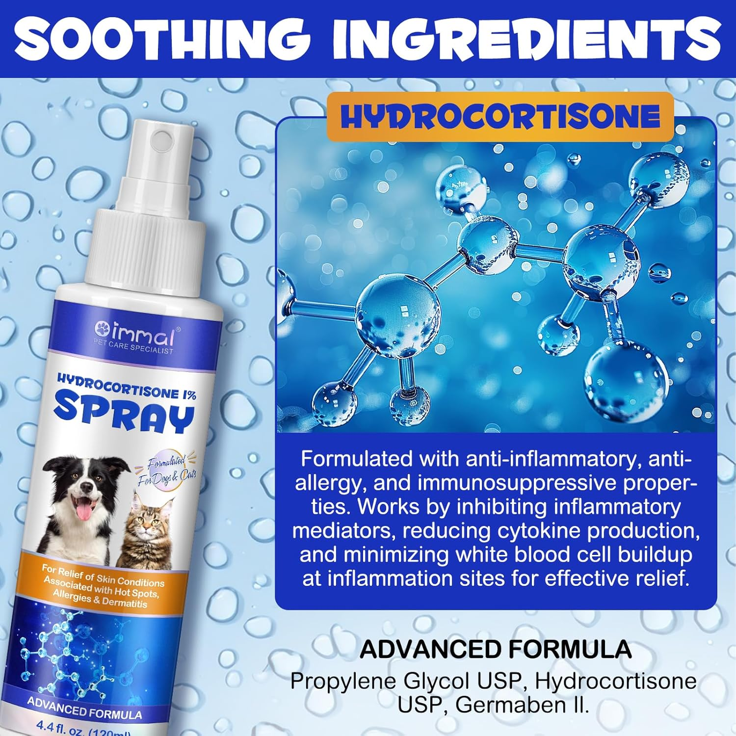 Pet Hydrocortisone Spray for Dogs & Cats 120Ml | Natural Relief for Hot Spots, Rashes & Skin Irritations | Reduces Inflammation & Soothes Itchy Skin image number 6