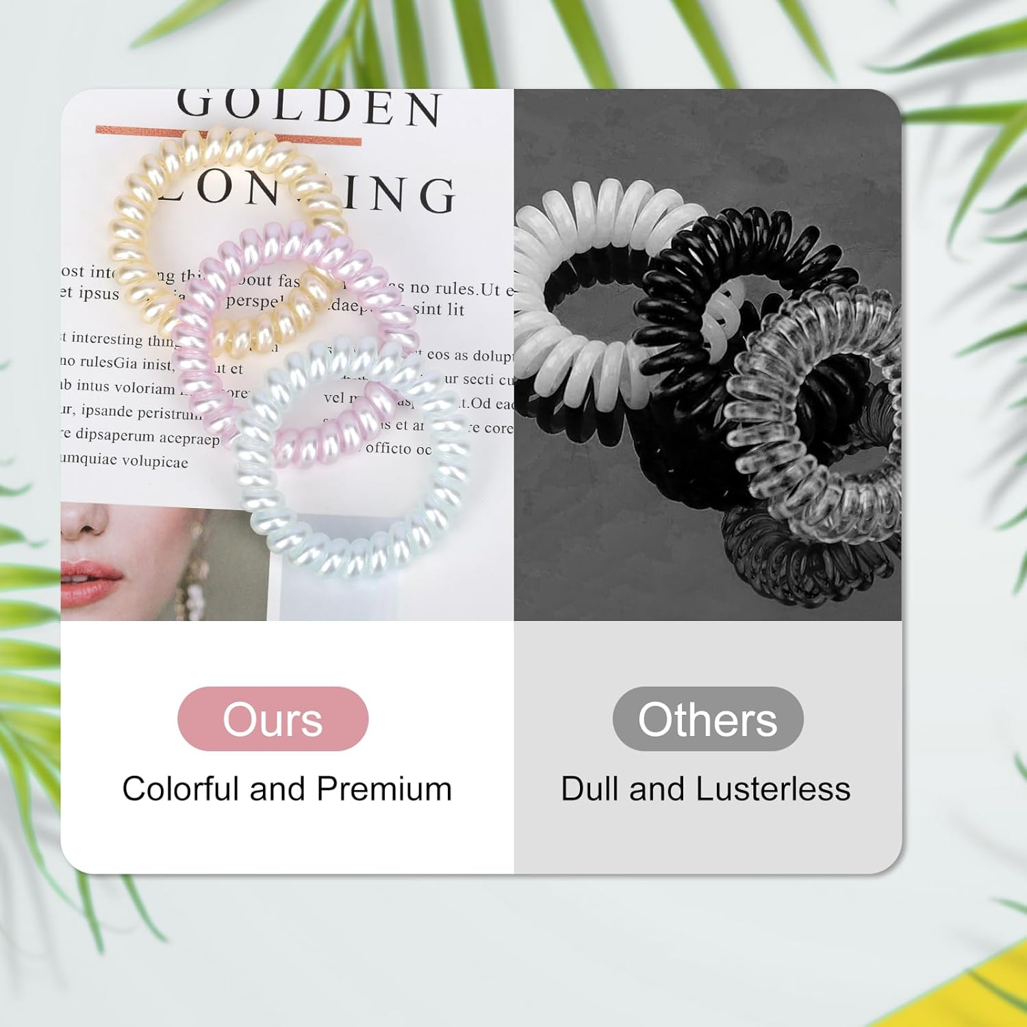 Jesslab Spiral Hair Ties, 10 Pcs Traceless Phone Cord Bracelet Plastic Coil Ponytail Holders No-Damage Accessory for Girls Women Ladies, Color Assorted, Set 36 - Assorted,Assorted Colors image number 2