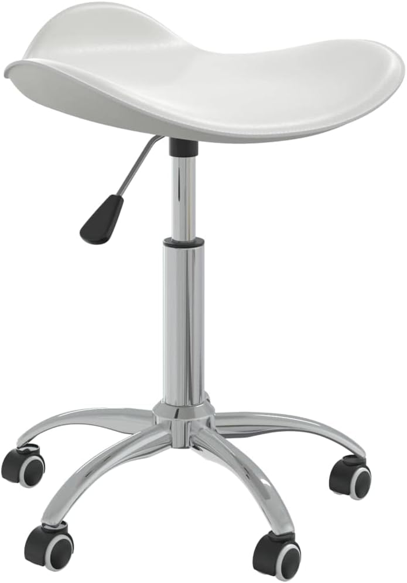 Vidaxl Adjustable Swivel Dining Chair Bar Stool/Kitchen Seat - Grey Faux Leather - Chromed Steel Frame W/Gas Lift & 360-Degree Swivel