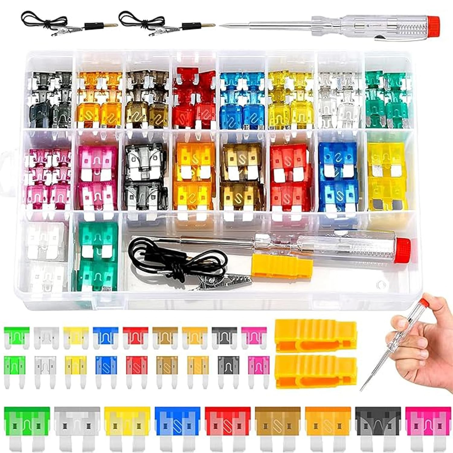 306Pcs Auto Fuse Accessories Kit, Auto Blade Fuse Puller - Mini Fuse Kit for Car, RV, Truck, Motorcycle, Marine (2Amp-40A) image number 1