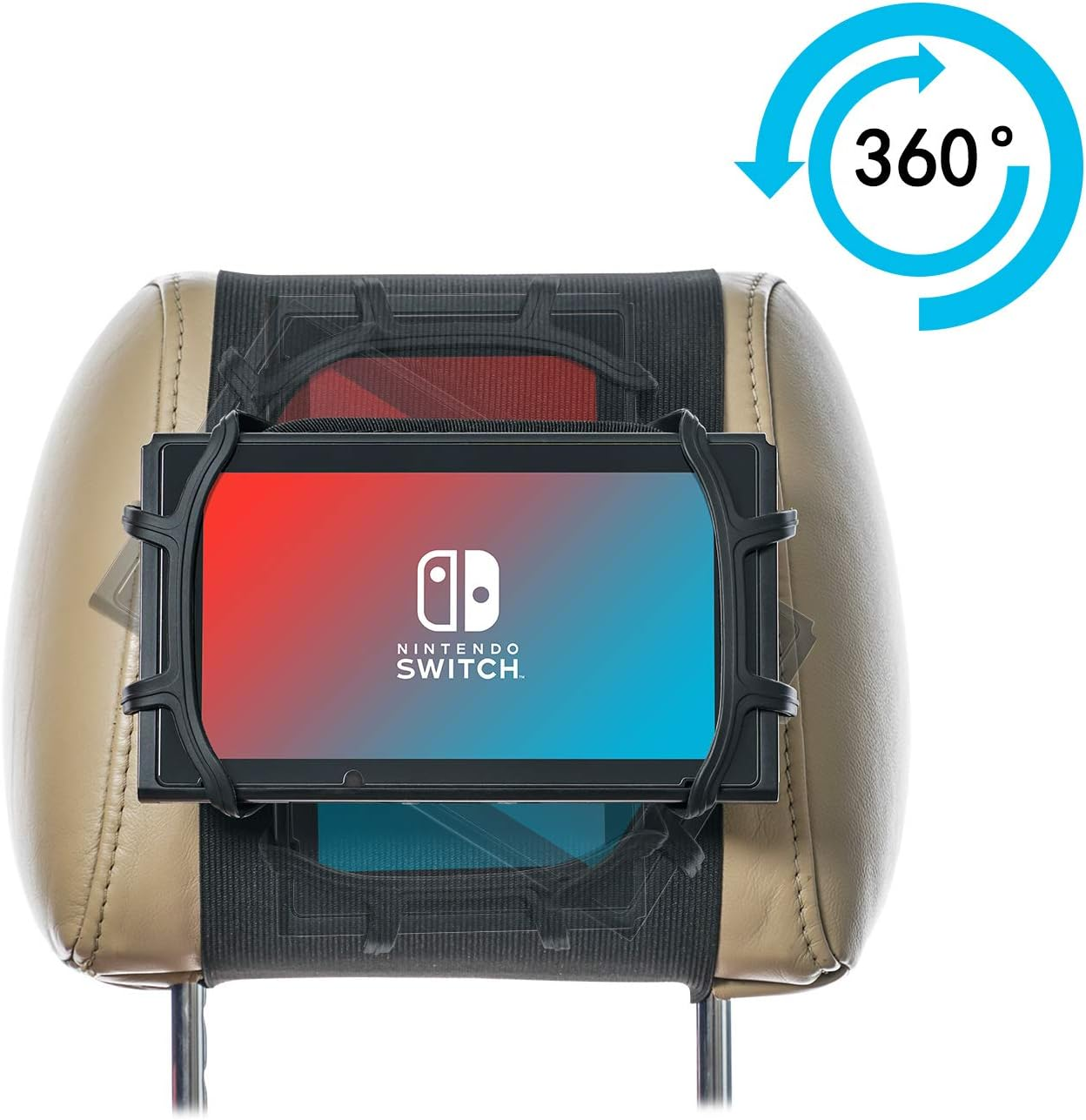 TFY Ninitendo Switch Car Mount Swivel Car Headrest Mount Silicon Holder for Game Machine Nintendo Switch image number 5