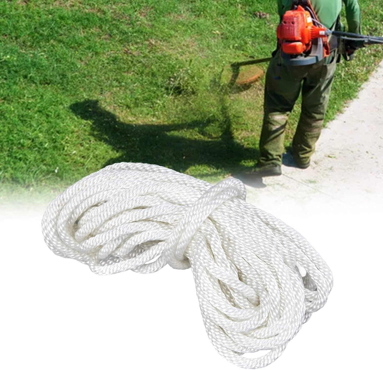 Omabeta 1PCS 5.0Mm Diameter Pull Recoil Starter Rope, 10M/32.8Ft Nylon Cord for Chain Saw Lawn Mower, Trimmer Engine Parts image number 4