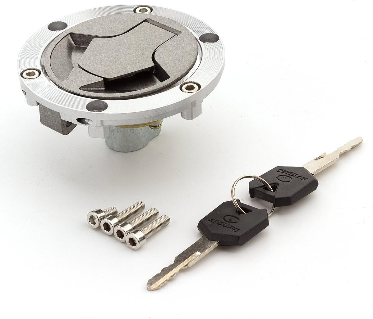 FXCNC Racing Motorcycle Gas Cap Fuel Tank Cap with Key Lock Set Fit for Kawasaki Ninja 250 05-12 Ninja 300 13-14