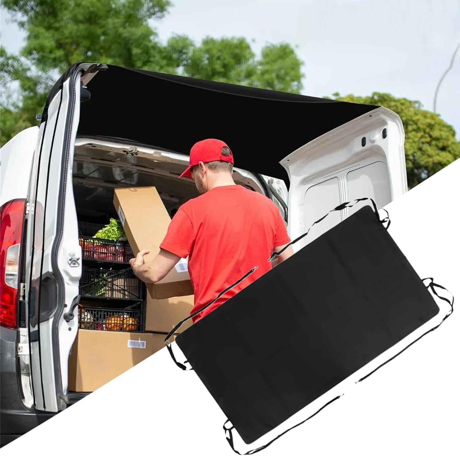 Van Awning,Rear Barn Door Canopy Cover - Weather-Resistant Canopy Rain Protector for Vehicle Outdoor Picnic Travel Beach Road Trip Motorhomes image number 1